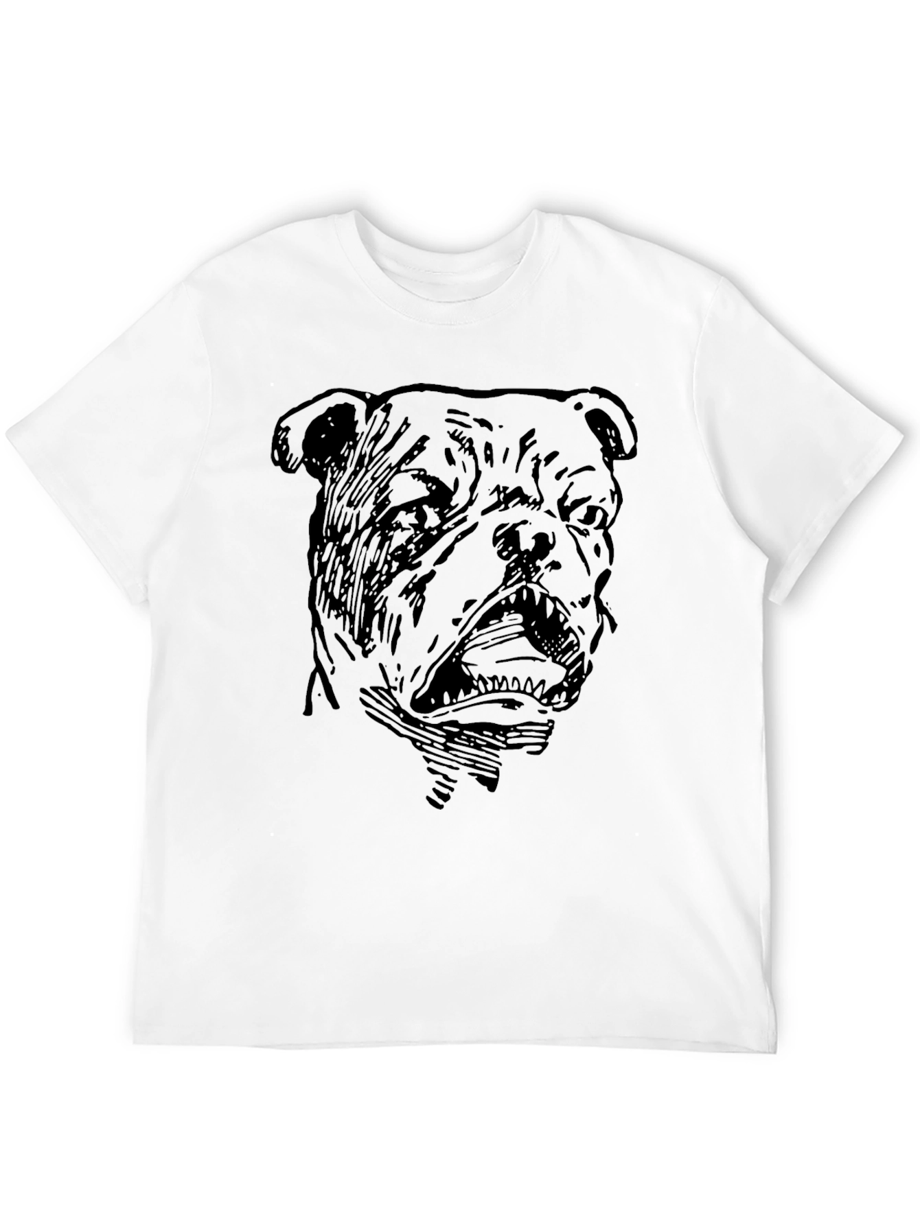 Bulldog Graphic Print Black T-Shirt