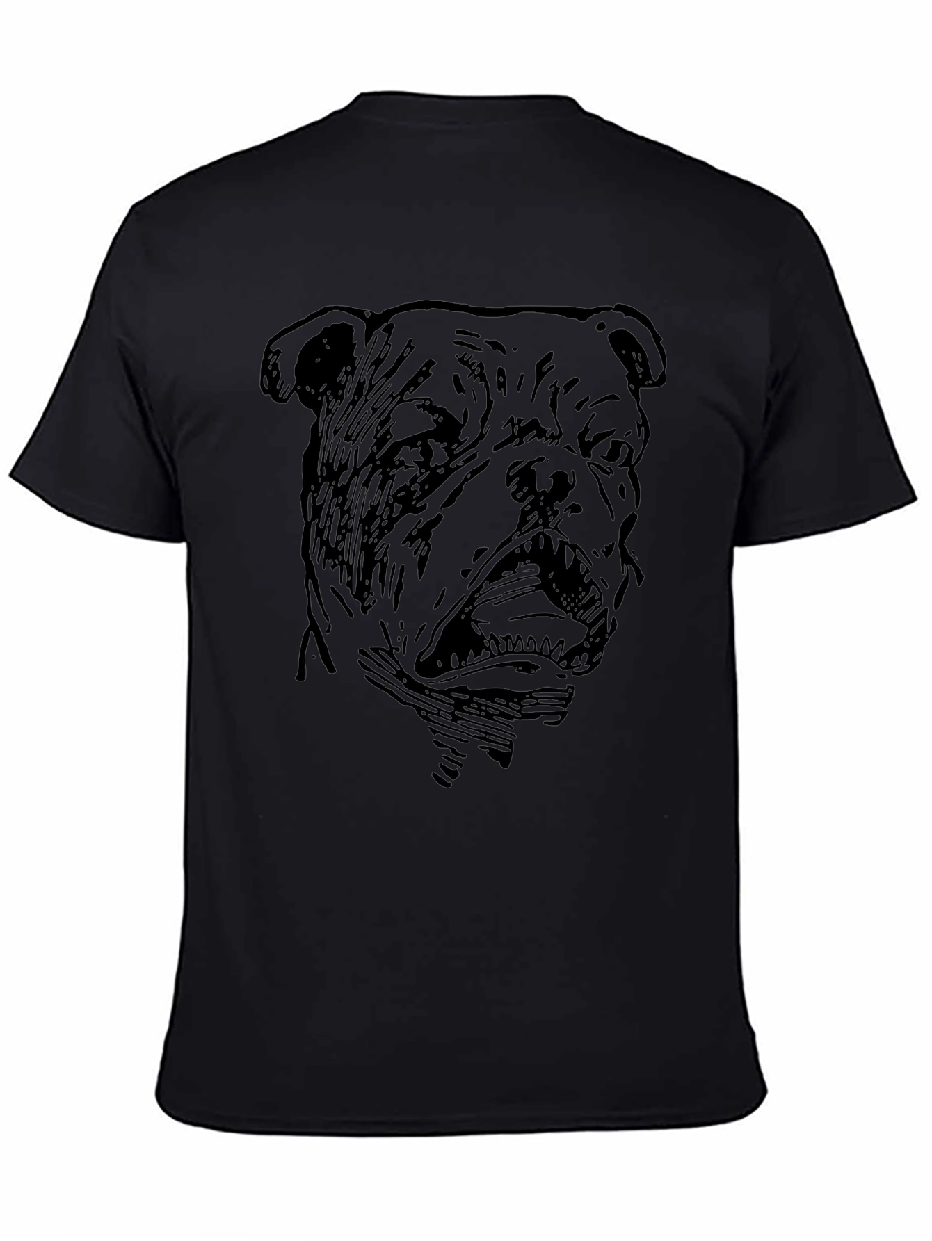 Bulldog Graphic Print Black T-Shirt