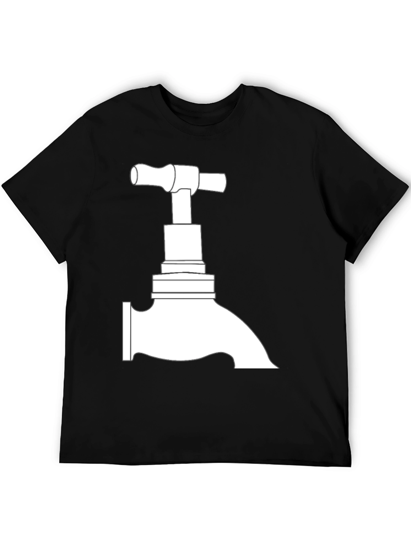 Faucet Graphic Tee - Black Cotton T-Shirt