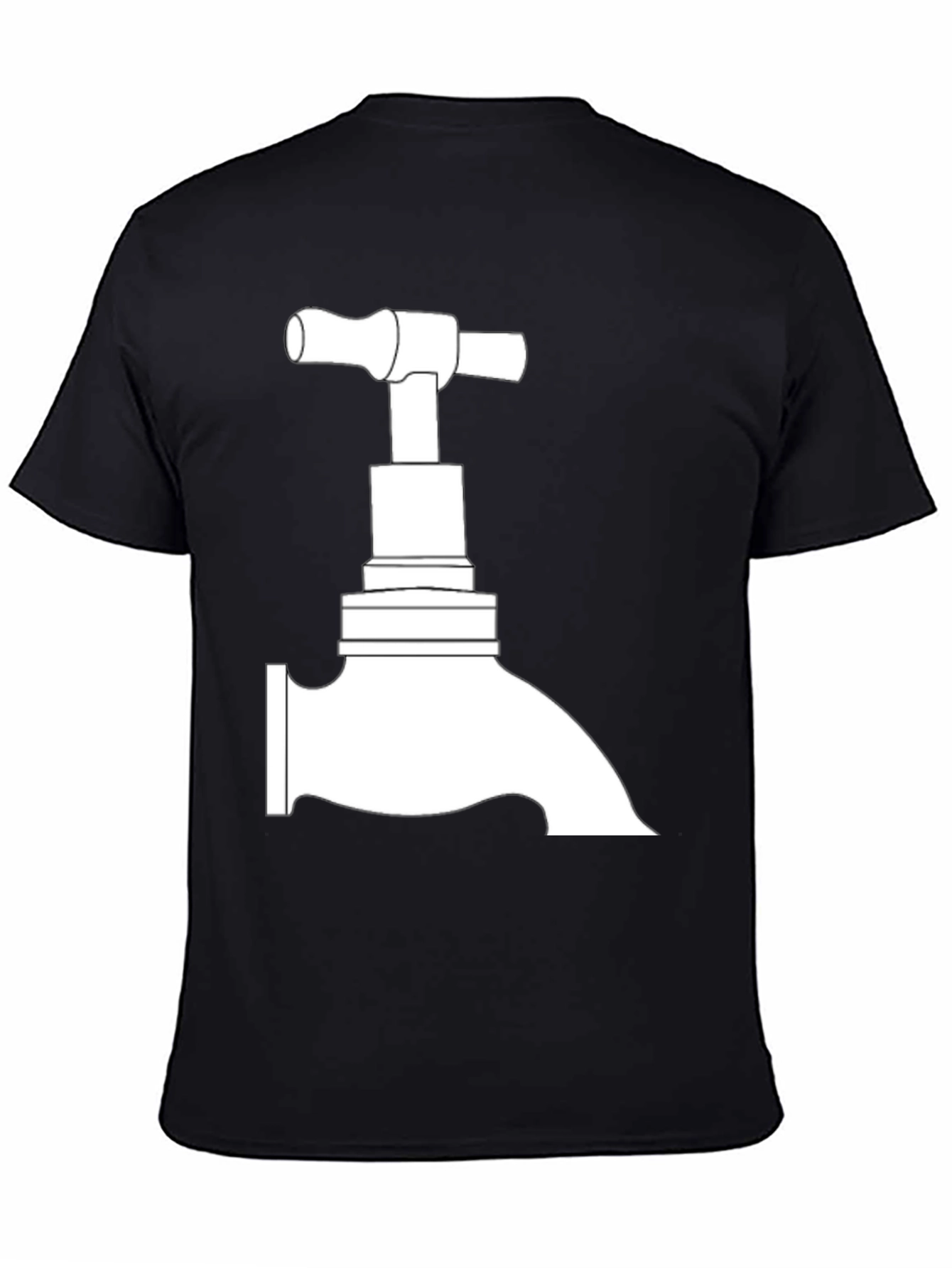 Faucet Graphic Tee - Black Cotton T-Shirt