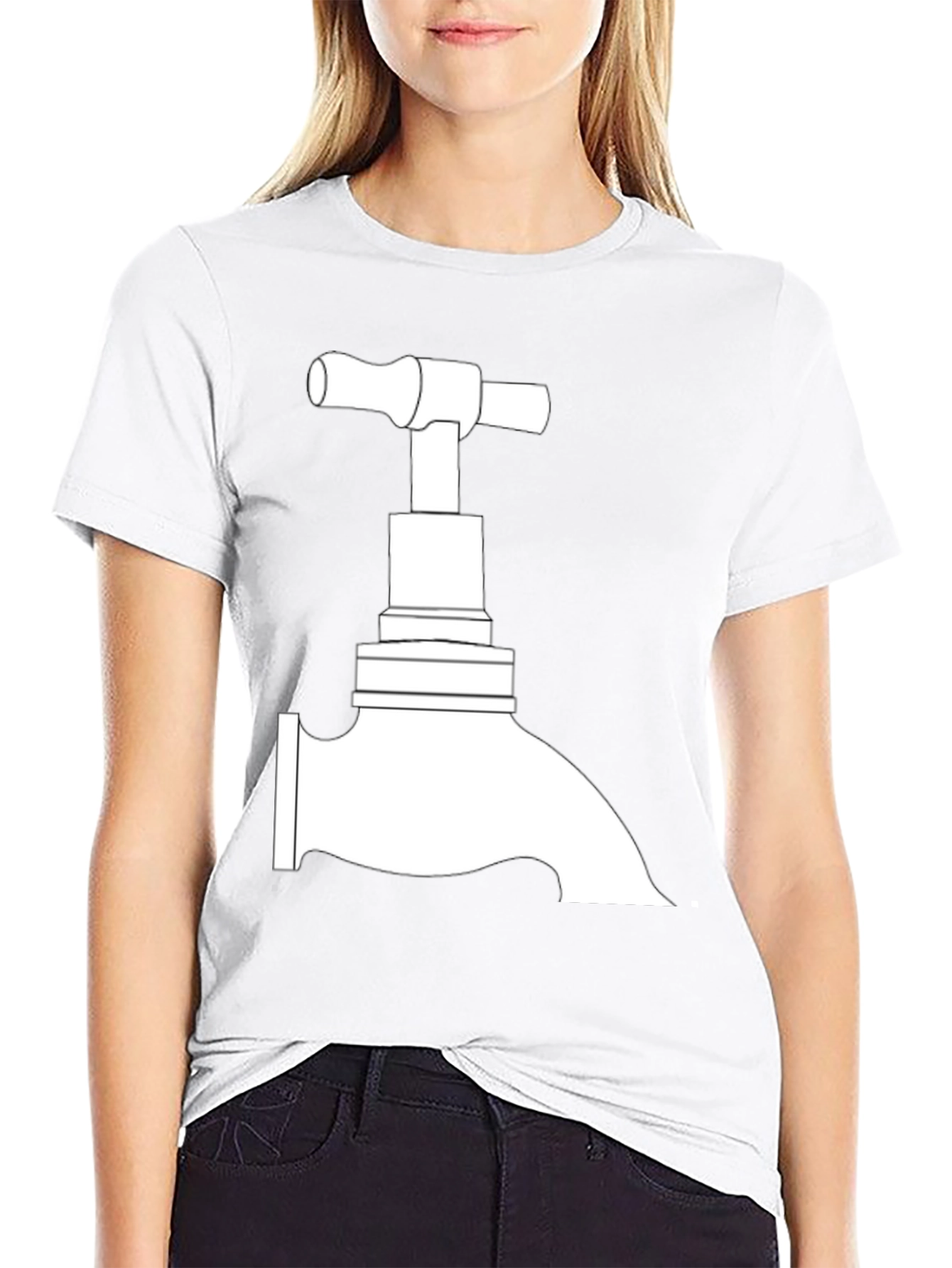Faucet Graphic Tee - Black Cotton T-Shirt