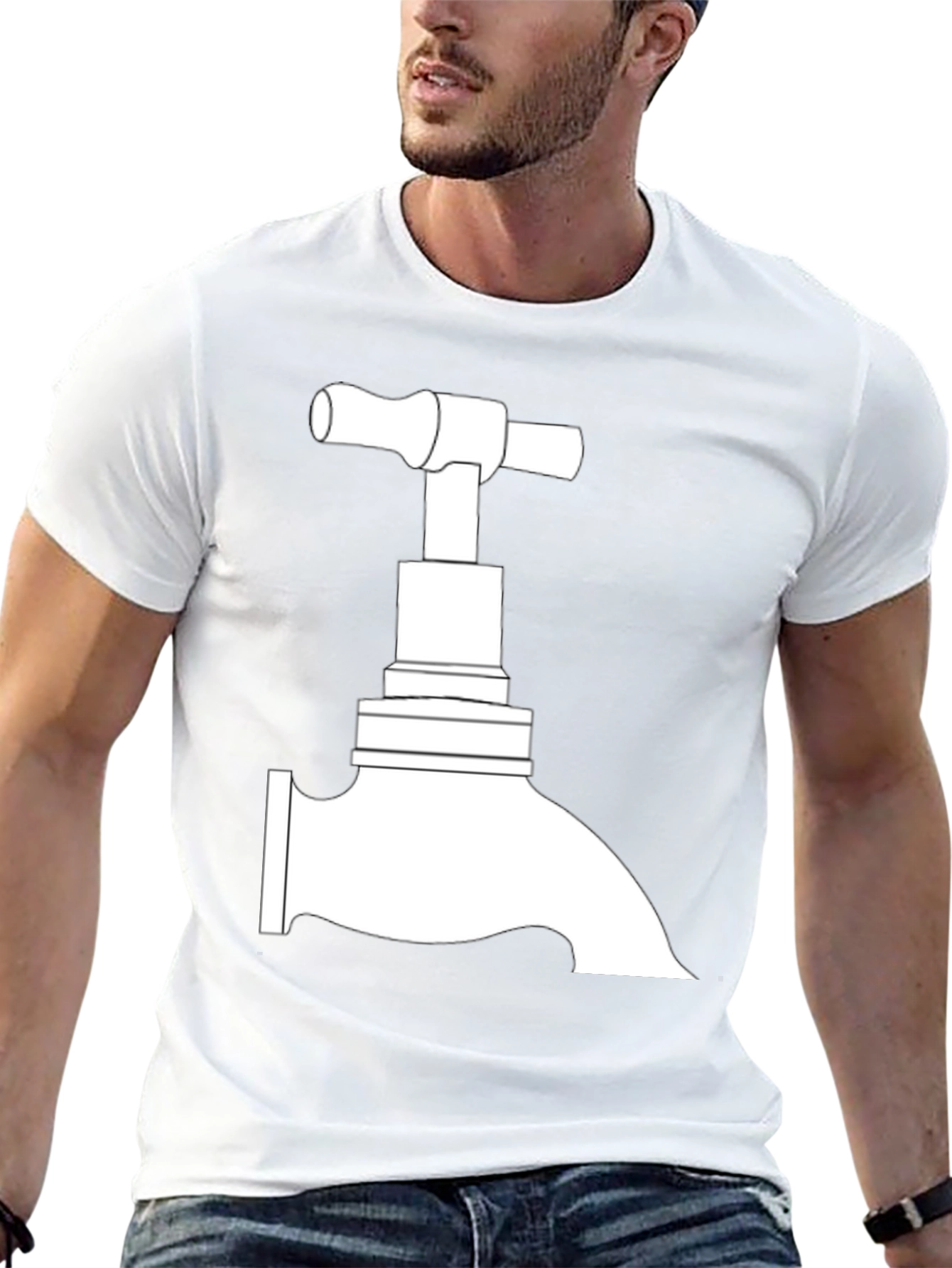 Faucet Graphic Tee - Black Cotton T-Shirt