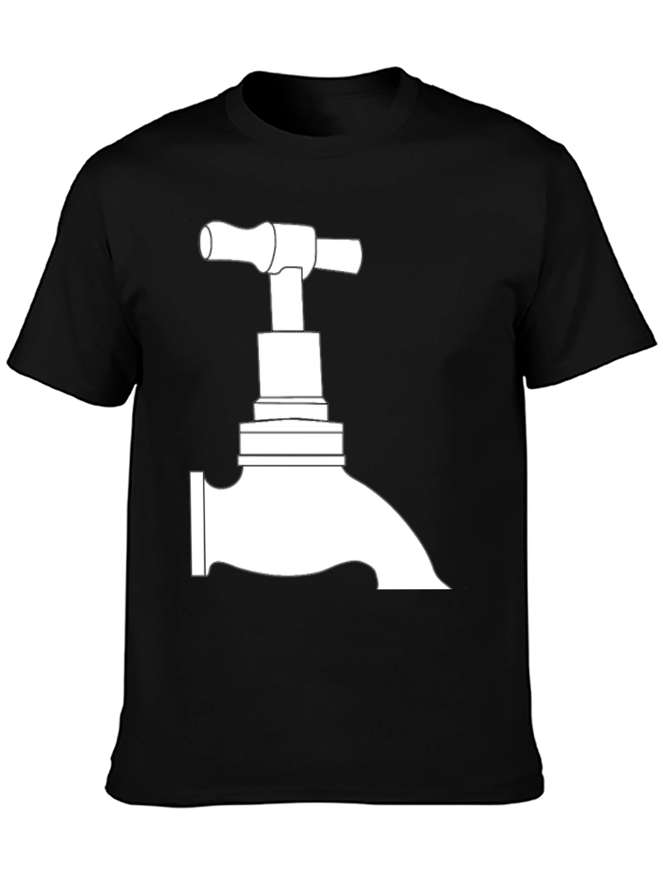 Faucet Graphic Tee - Black Cotton T-Shirt
