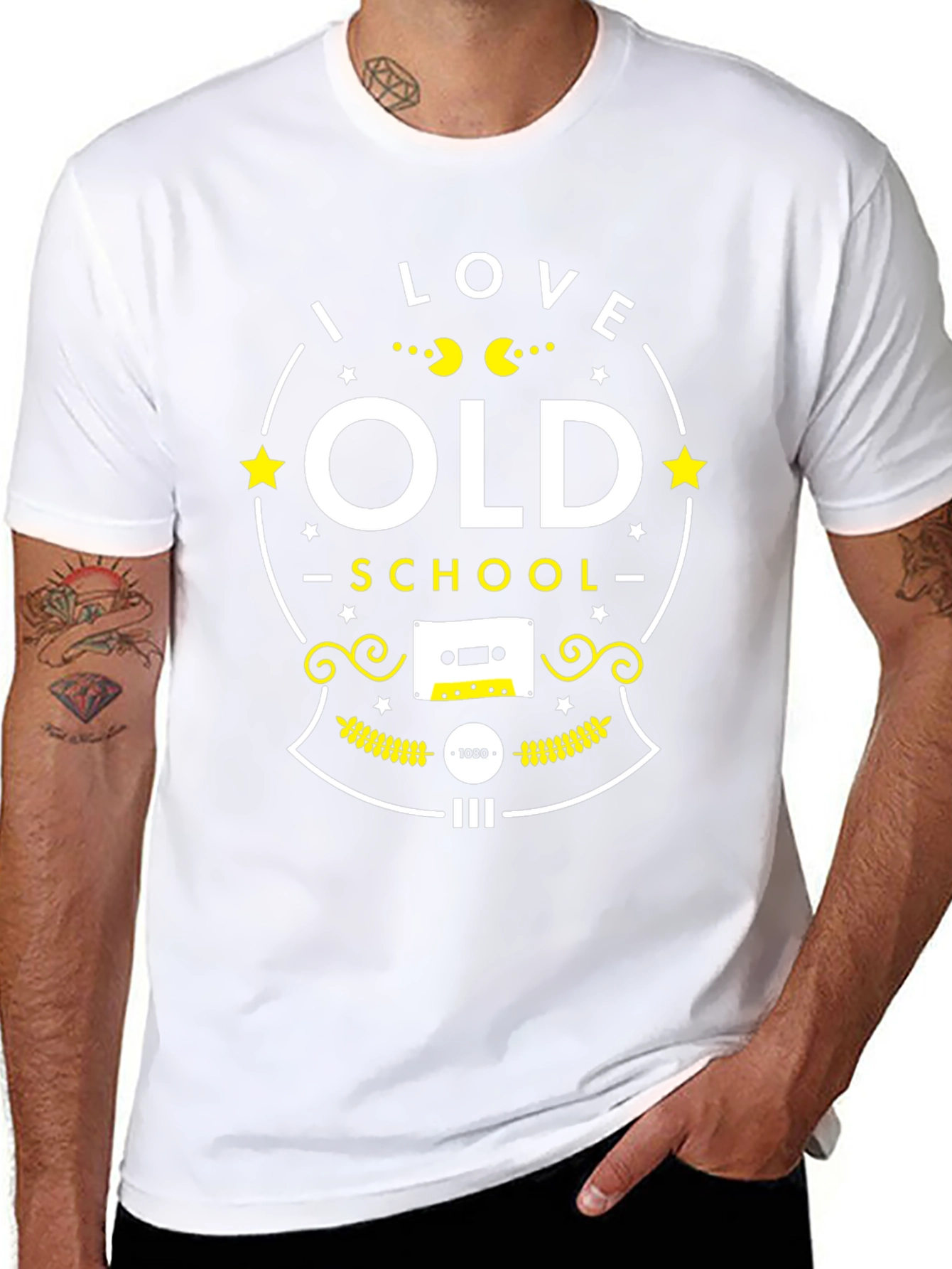Retro Old School T-Shirt - Black