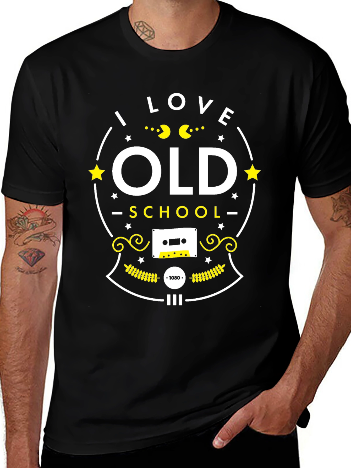 Retro Old School T-Shirt - Black
