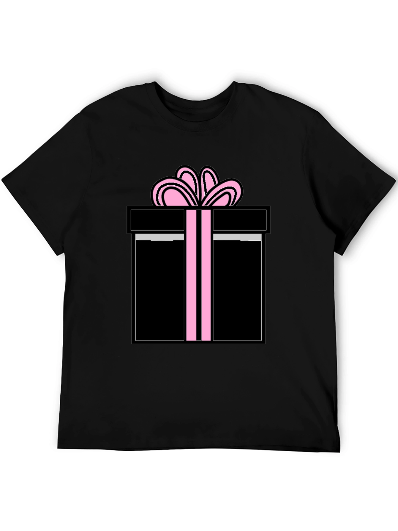 Gift Wrapped T-Shirt - Black with Pink Bow