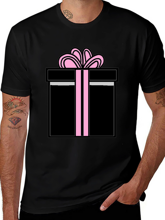 Gift Wrapped T-Shirt - Black with Pink Bow