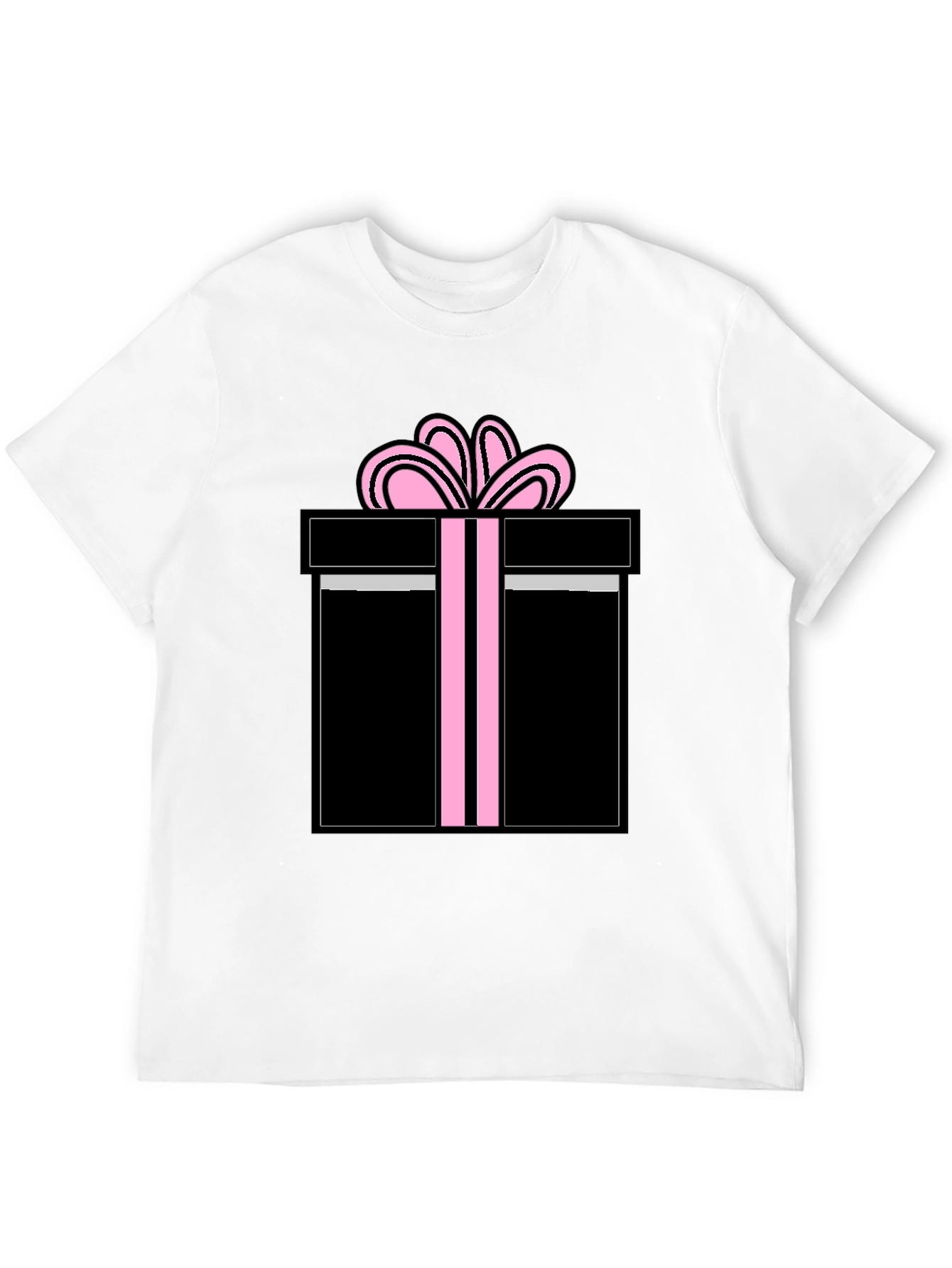 Gift Wrapped T-Shirt - Black with Pink Bow