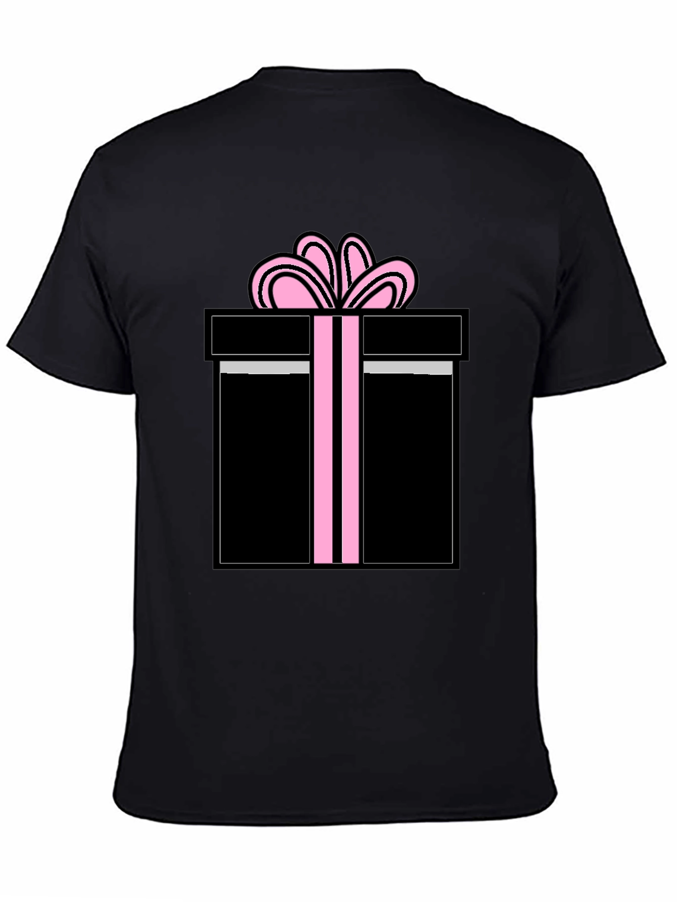 Gift Wrapped T-Shirt - Black with Pink Bow