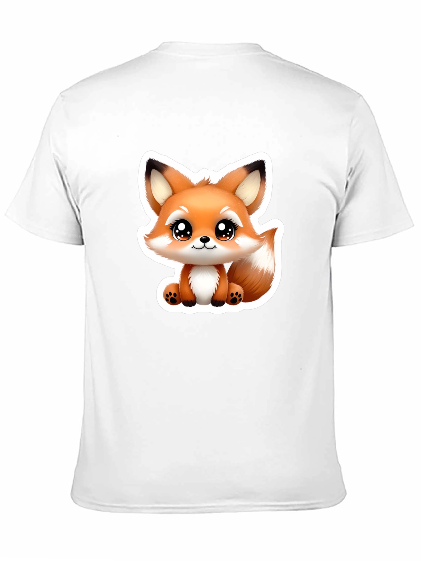 Cute Fox Graphic Tee - Soft Black Cotton Blend
