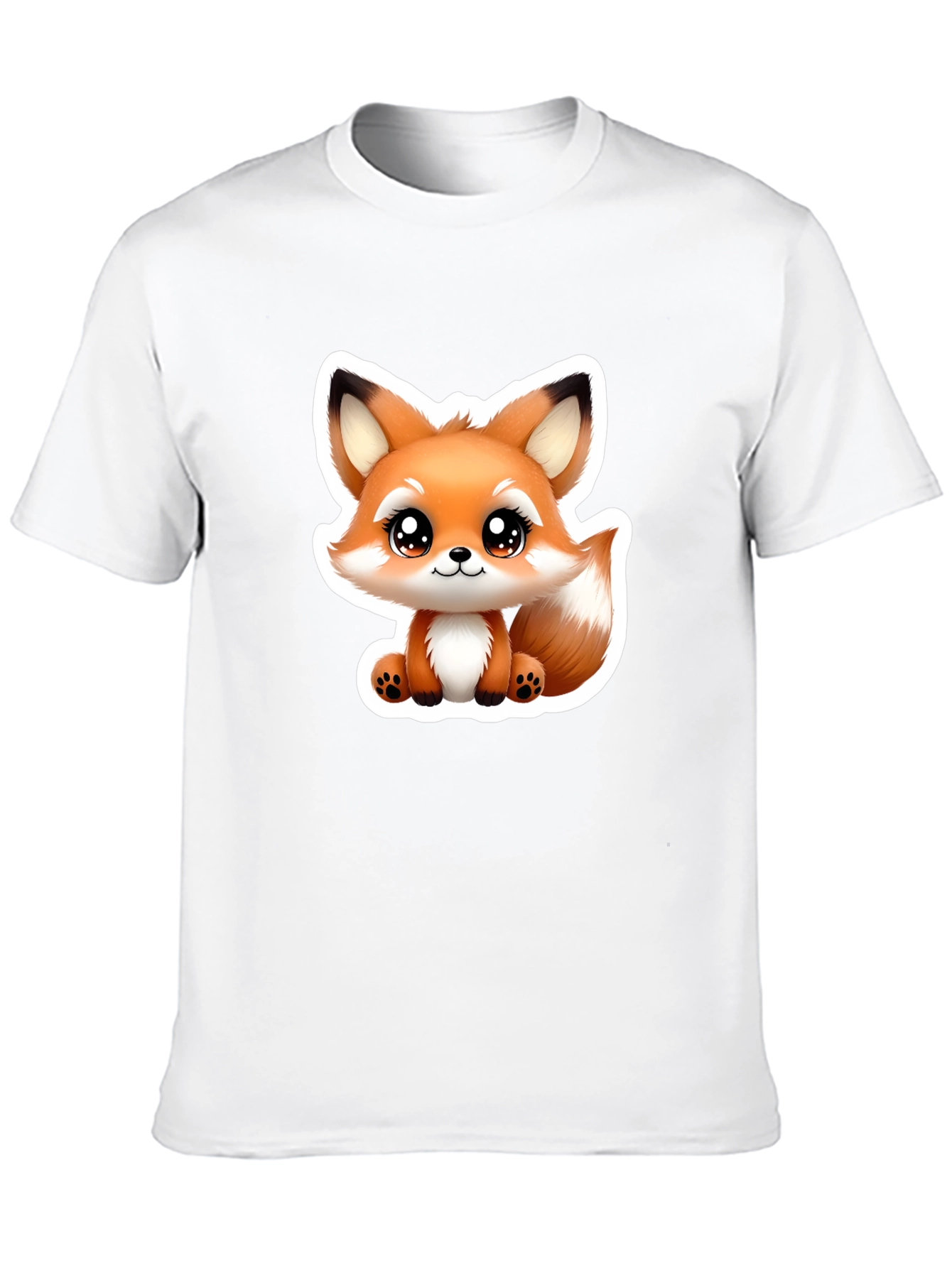 Cute Fox Graphic Tee - Soft Black Cotton Blend