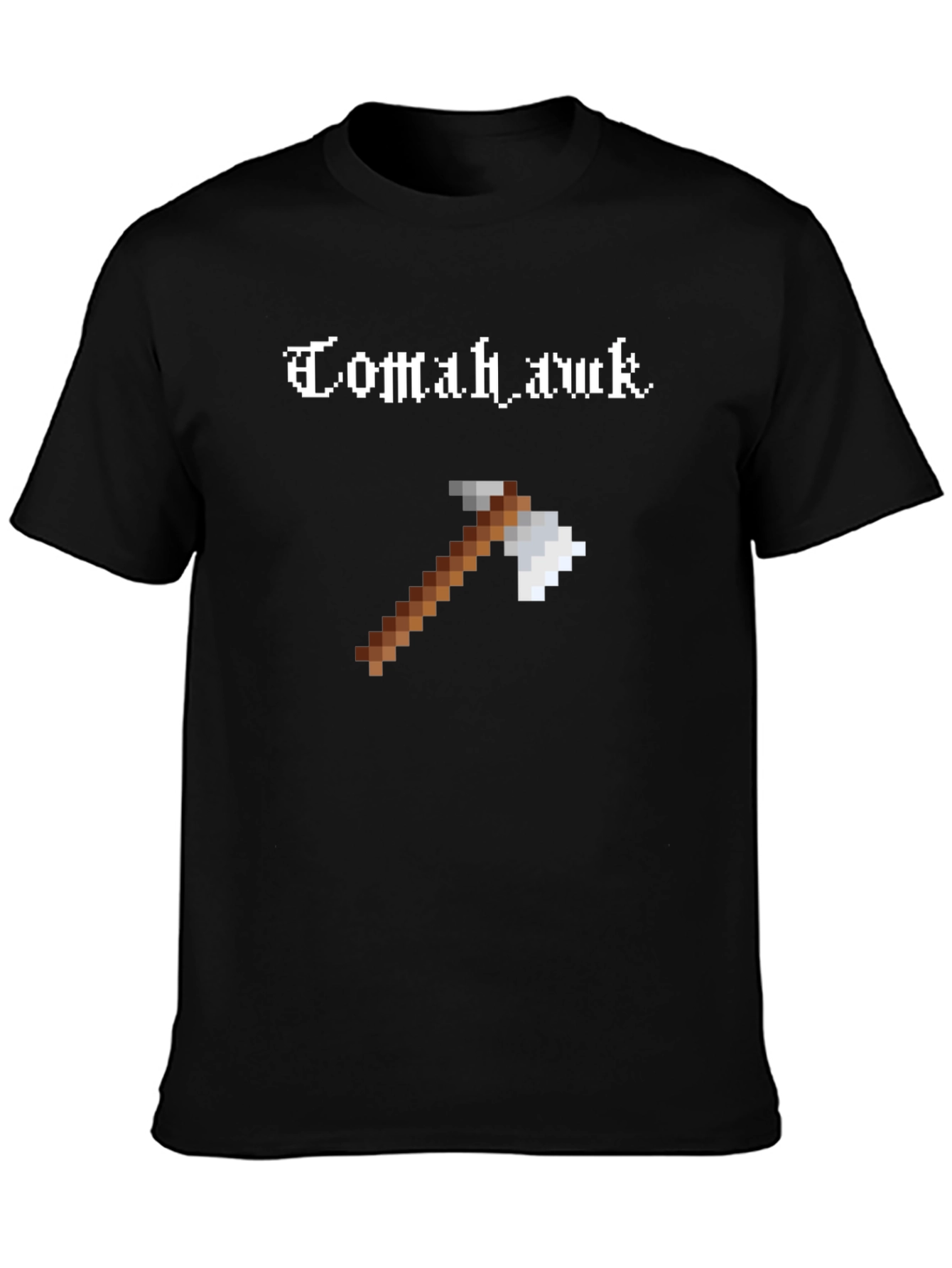 Tomahawk Axe Pixel Art Black T-Shirt