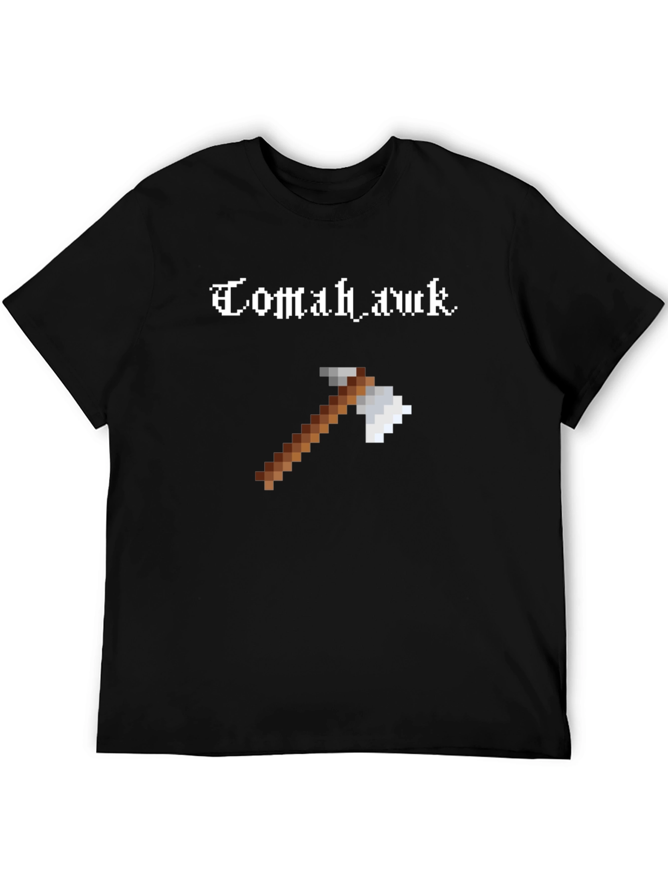 Tomahawk Axe Pixel Art Black T-Shirt