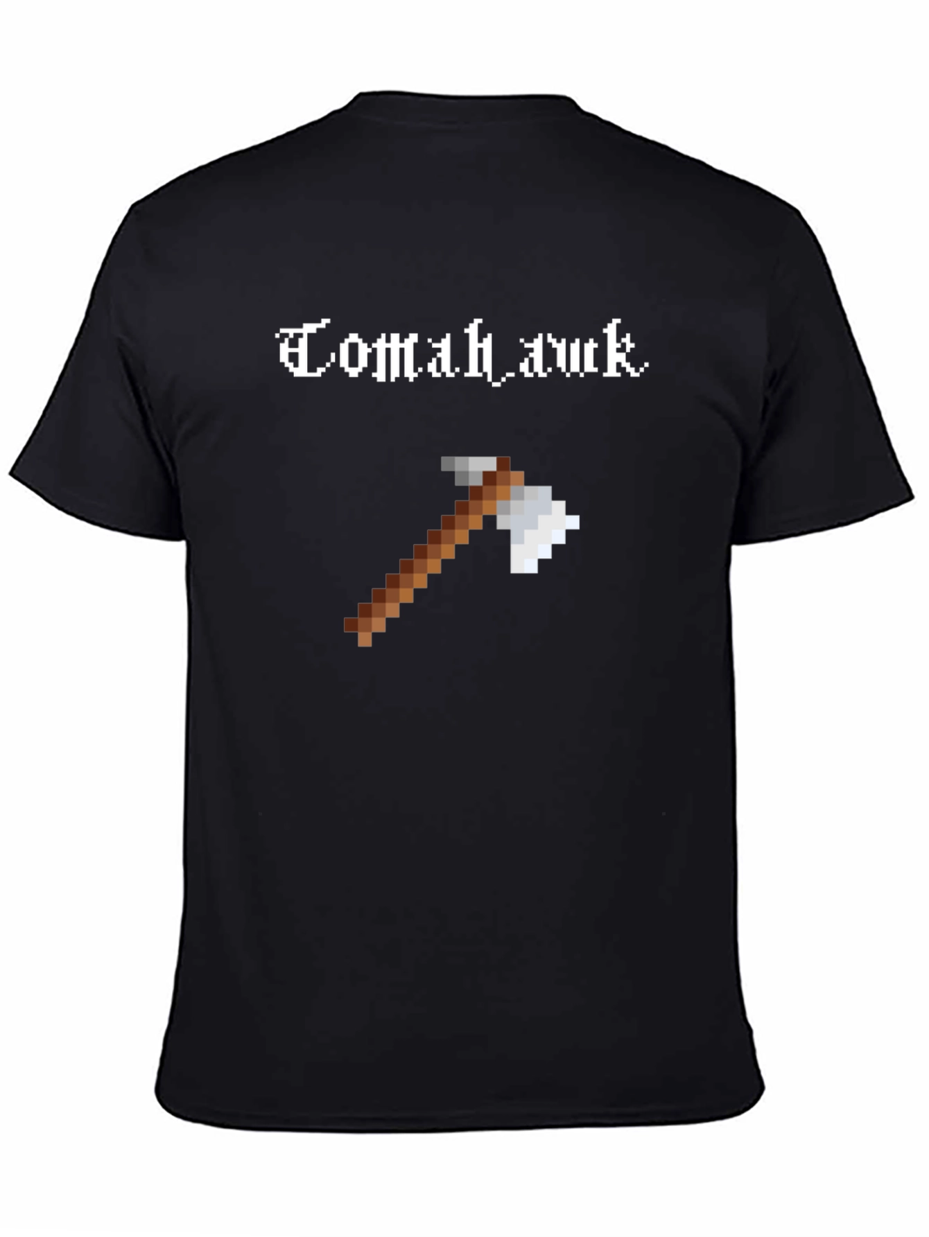 Tomahawk Axe Pixel Art Black T-Shirt