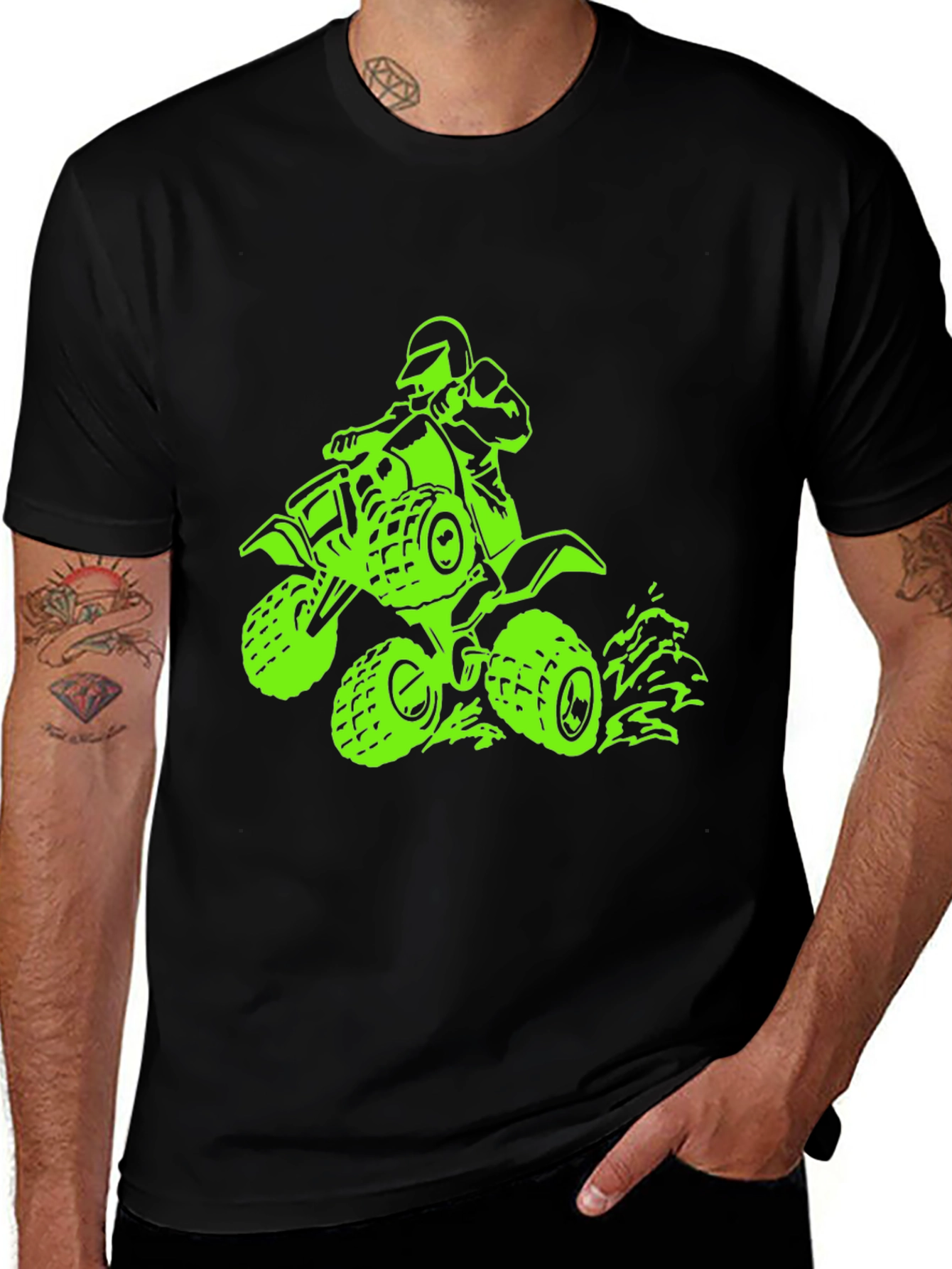 Black ATV Rider Graphic Tee