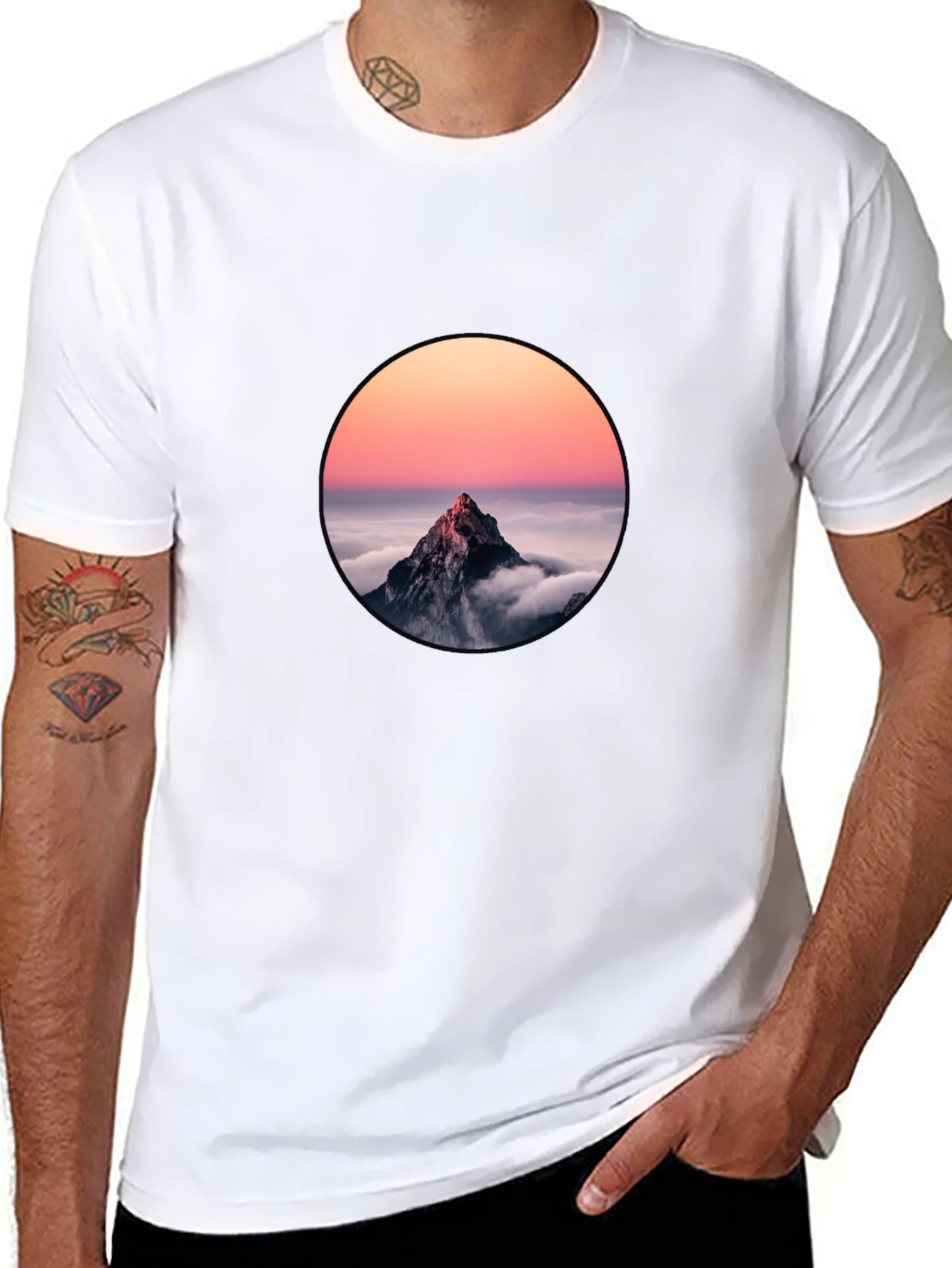 Mountain Peak Sunset Graphic Tee