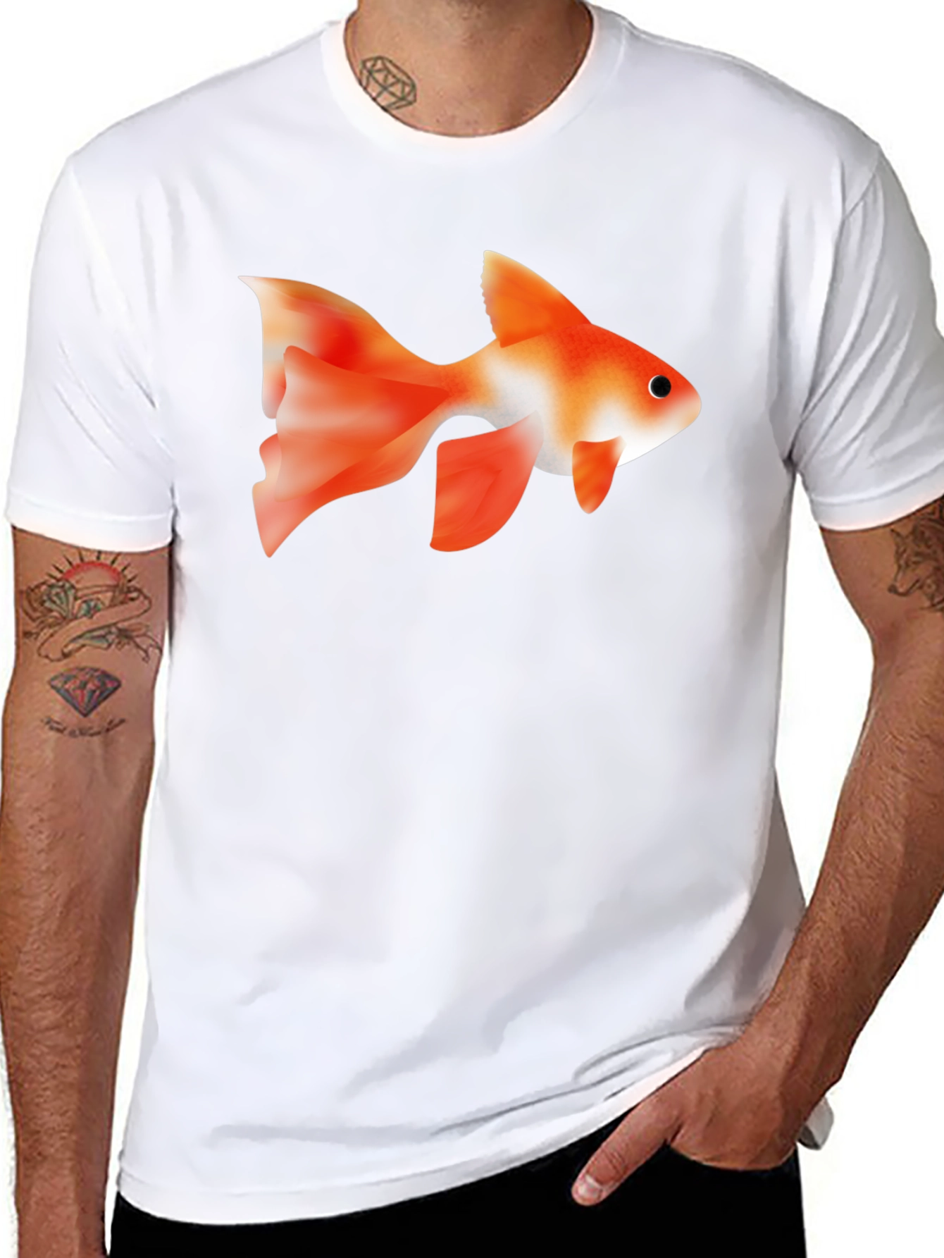 Goldfish Graphic Black T-Shirt