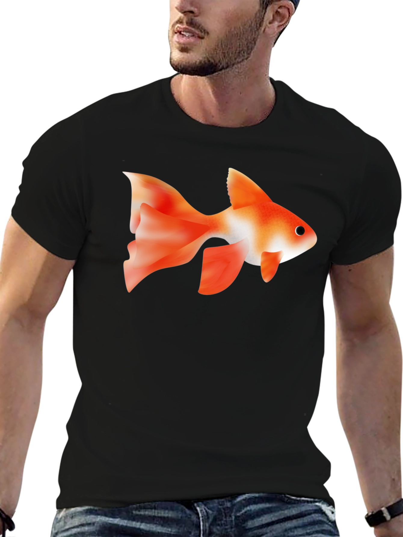 Goldfish Graphic Black T-Shirt