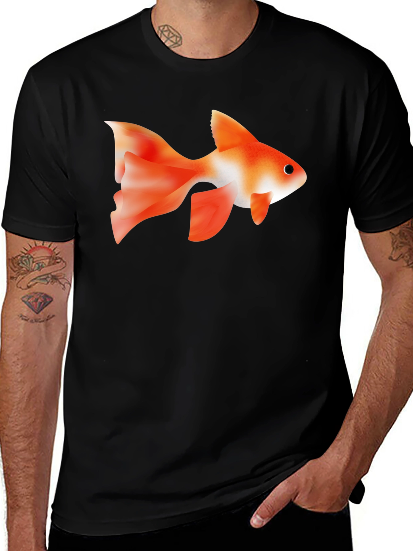 Goldfish Graphic Black T-Shirt