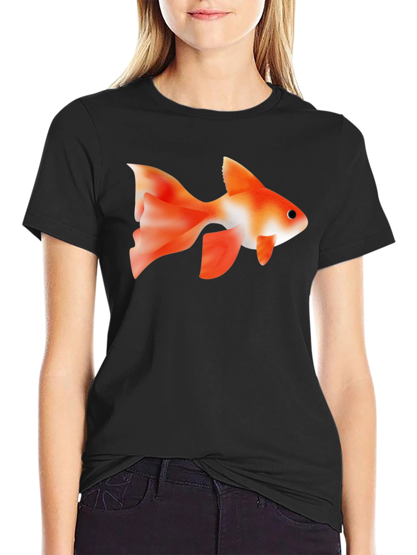 Goldfish Graphic Black T-Shirt