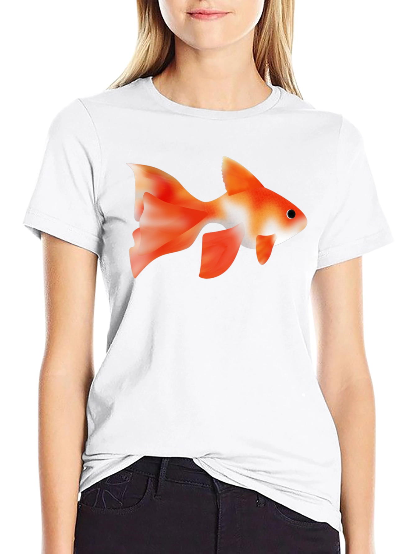 Goldfish Graphic Black T-Shirt