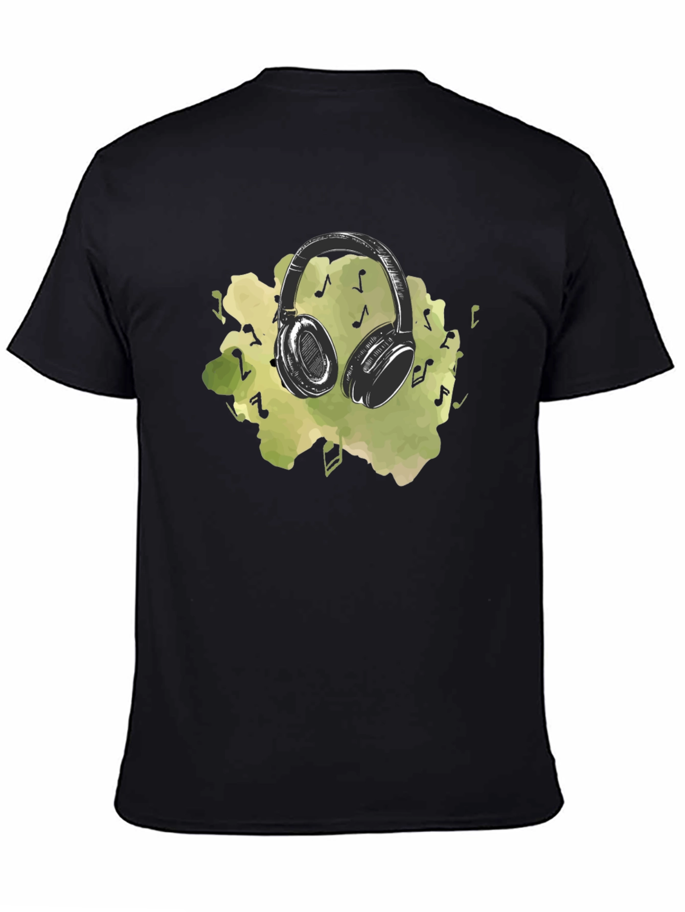 Music Lovers Headphones Graphic Tee - Black