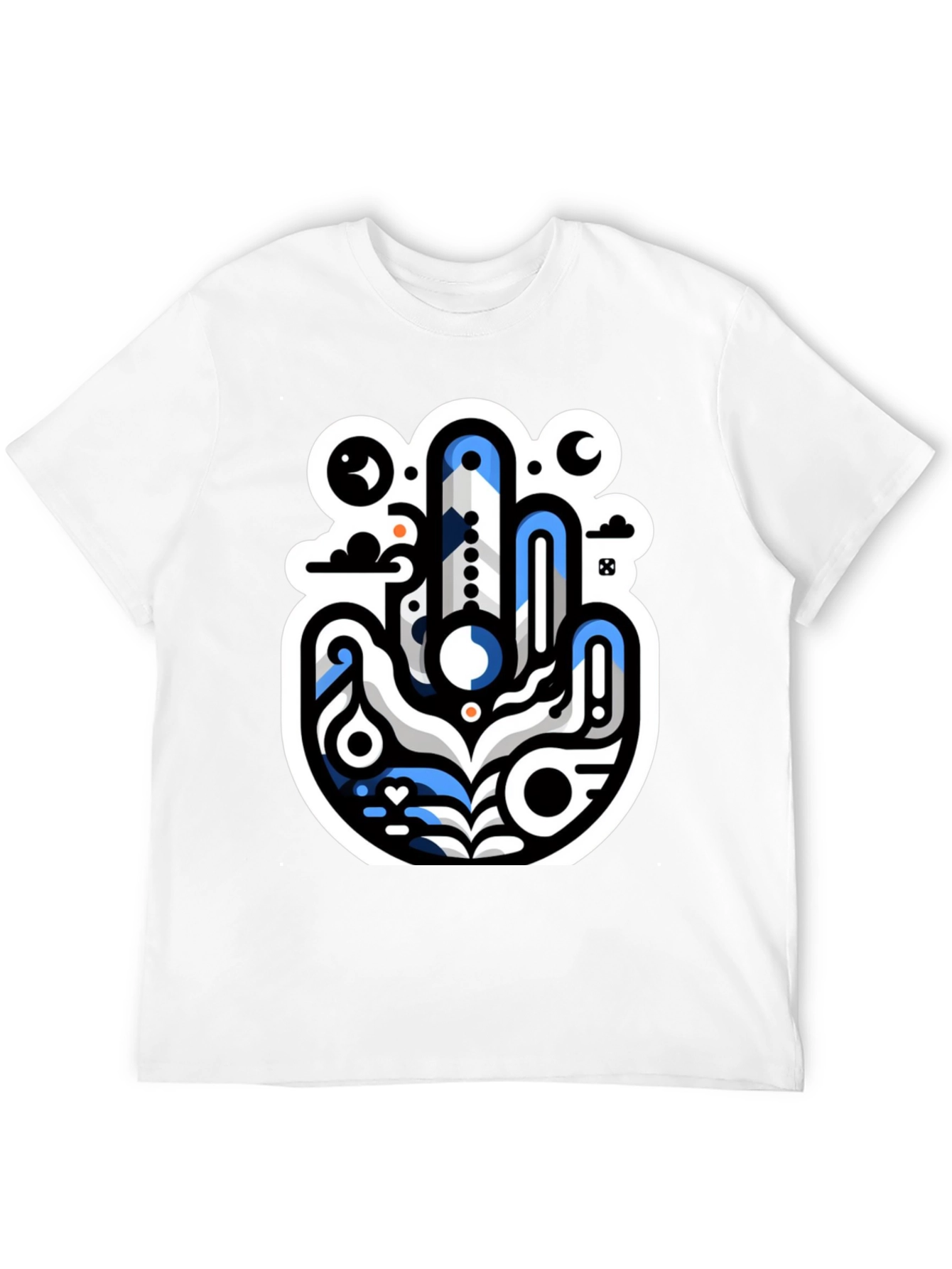 Abstract Hand Graphic Black T-Shirt