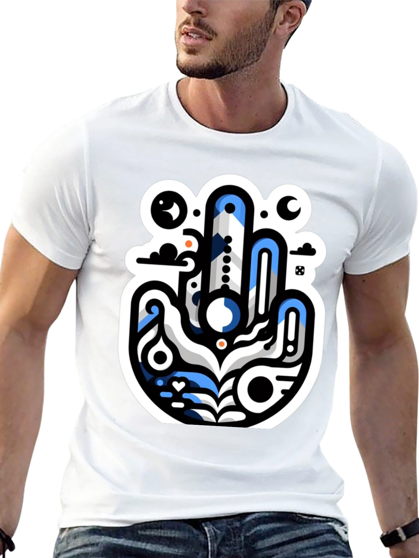 Abstract Hand Graphic Black T-Shirt