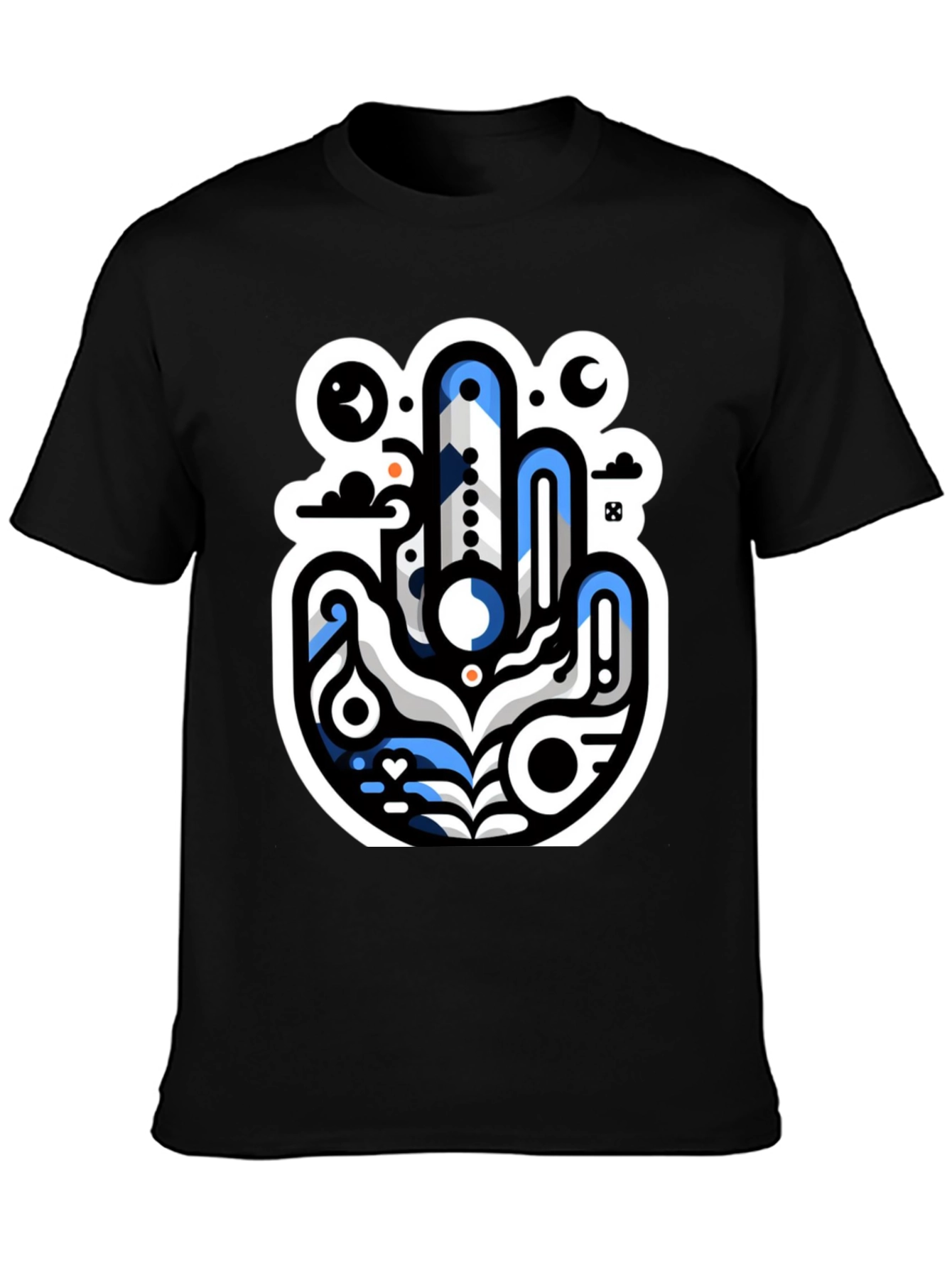 Abstract Hand Graphic Black T-Shirt