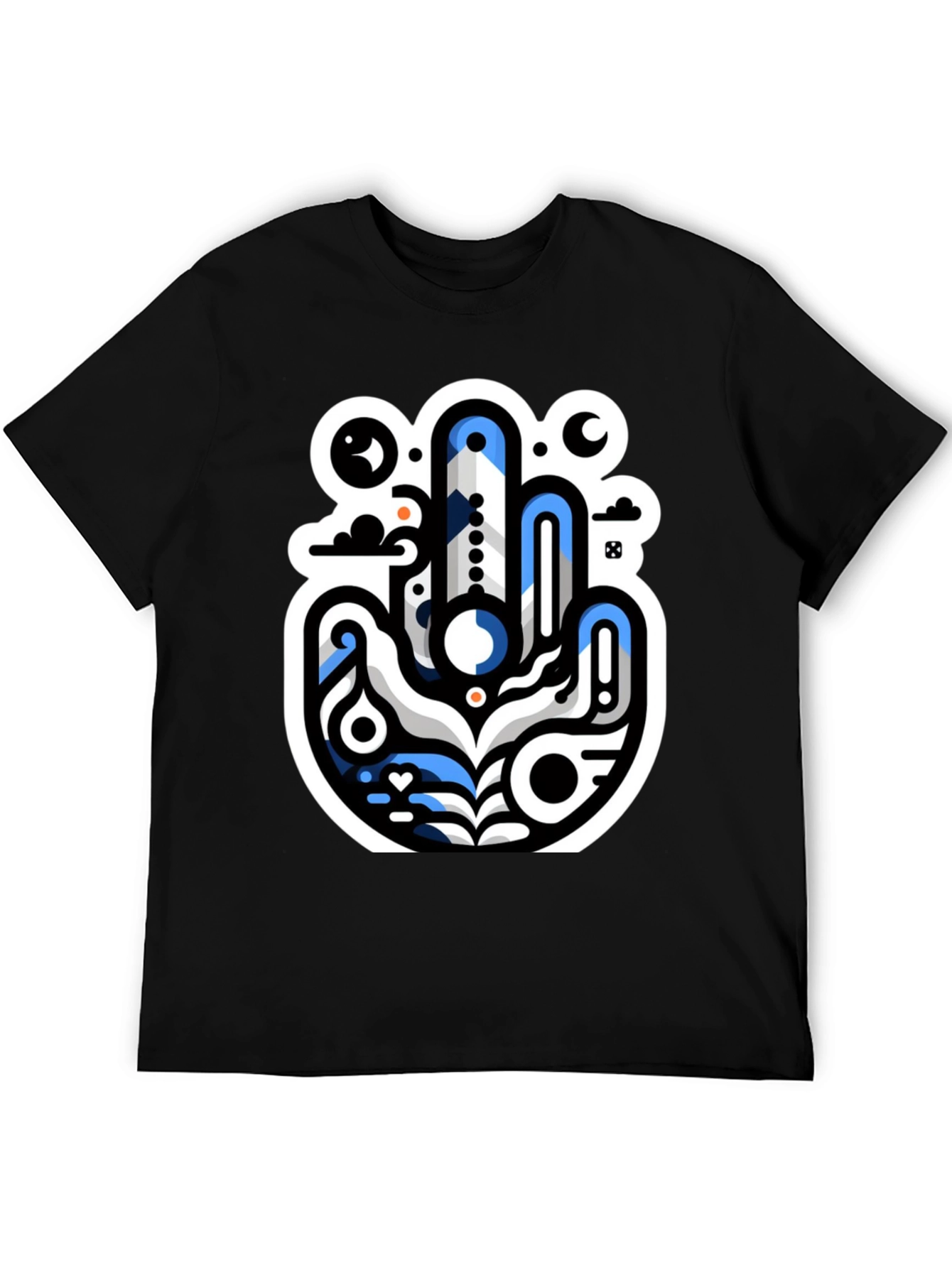 Abstract Hand Graphic Black T-Shirt