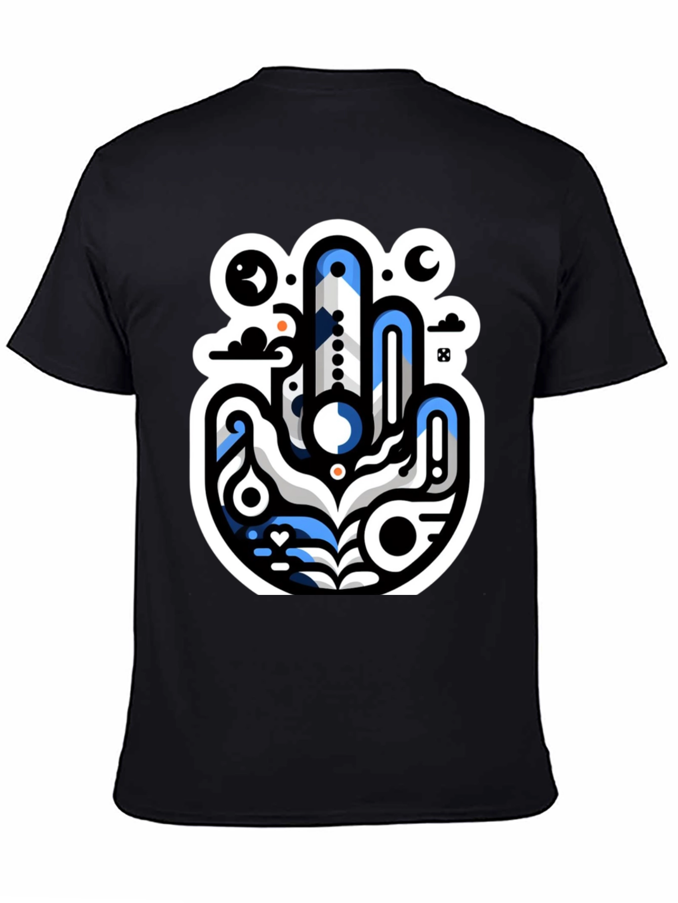 Abstract Hand Graphic Black T-Shirt