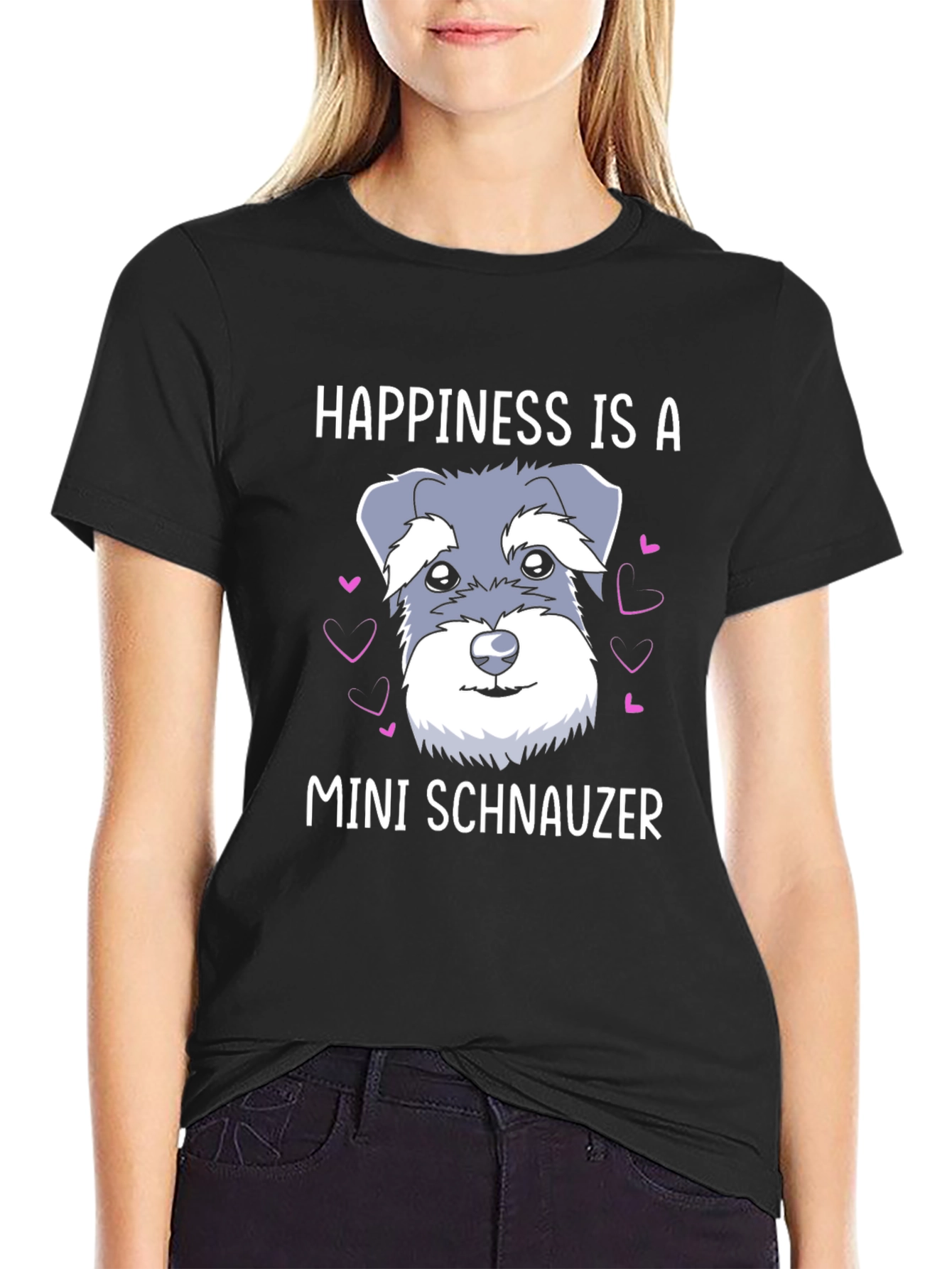 Happiness Is A Mini Schnauzer Graphic T-Shirt