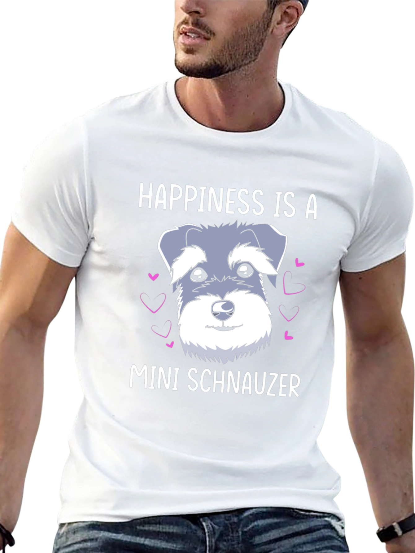 Happiness Is A Mini Schnauzer Graphic T-Shirt