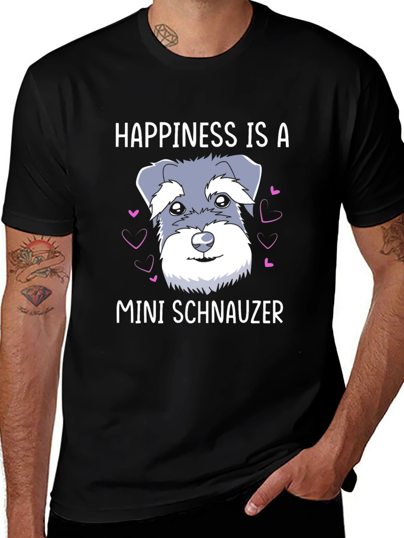 Happiness Is A Mini Schnauzer Graphic T-Shirt