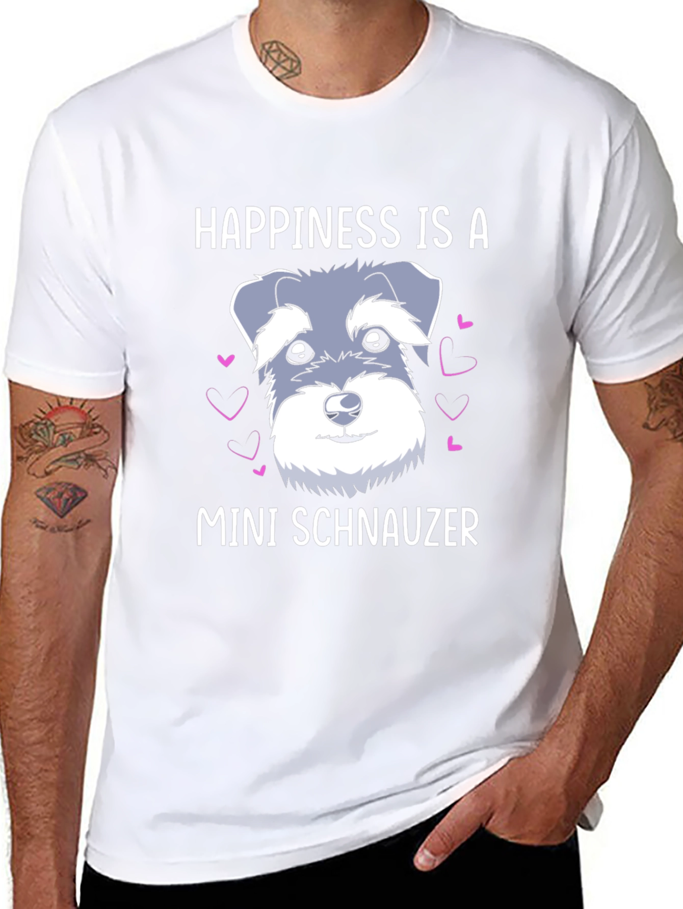 Happiness Is A Mini Schnauzer Graphic T-Shirt