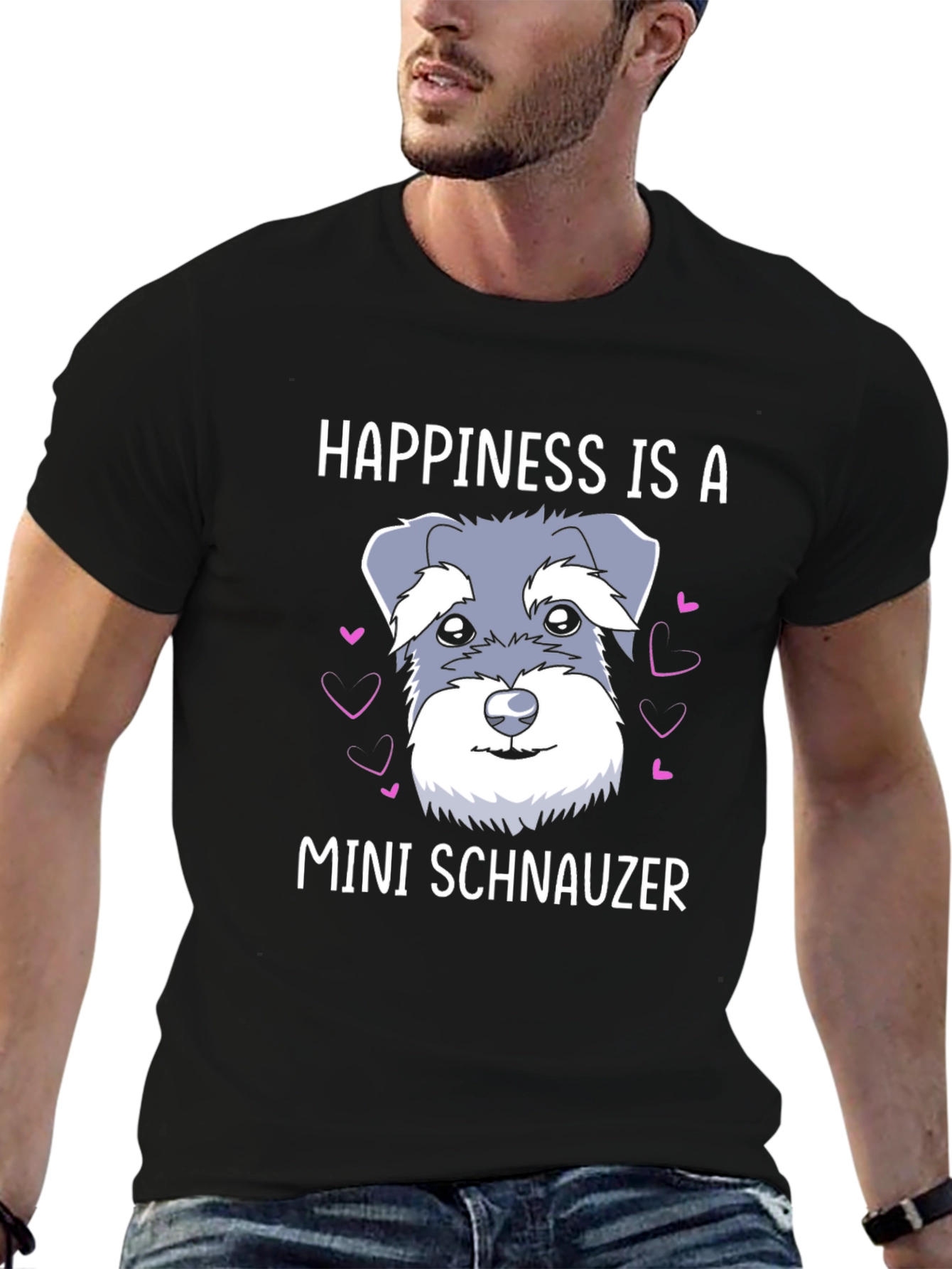 Happiness Is A Mini Schnauzer Graphic T-Shirt