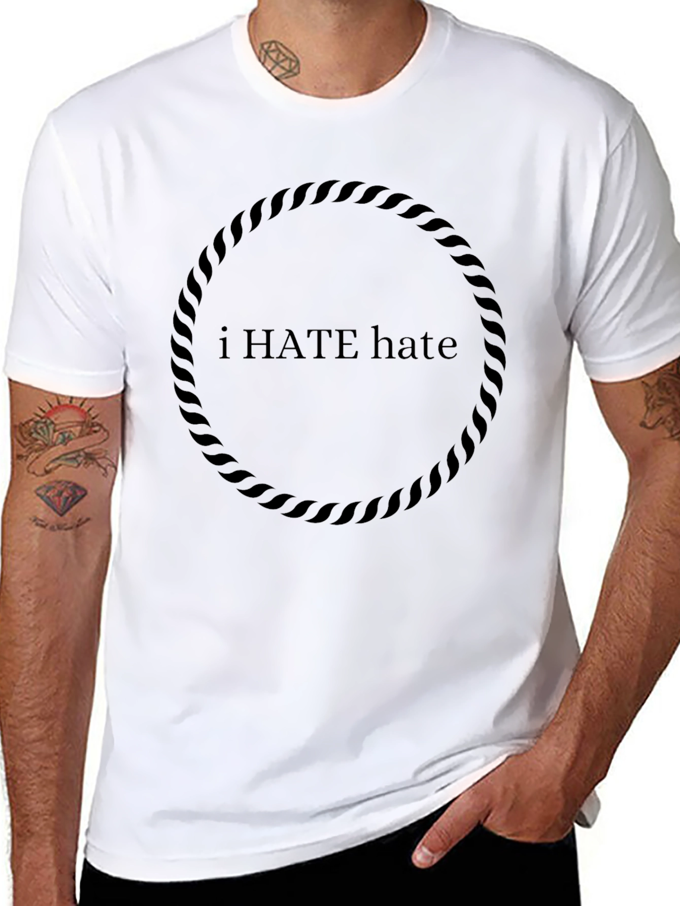 I HATE Hate Graphic Print Black T-Shirt