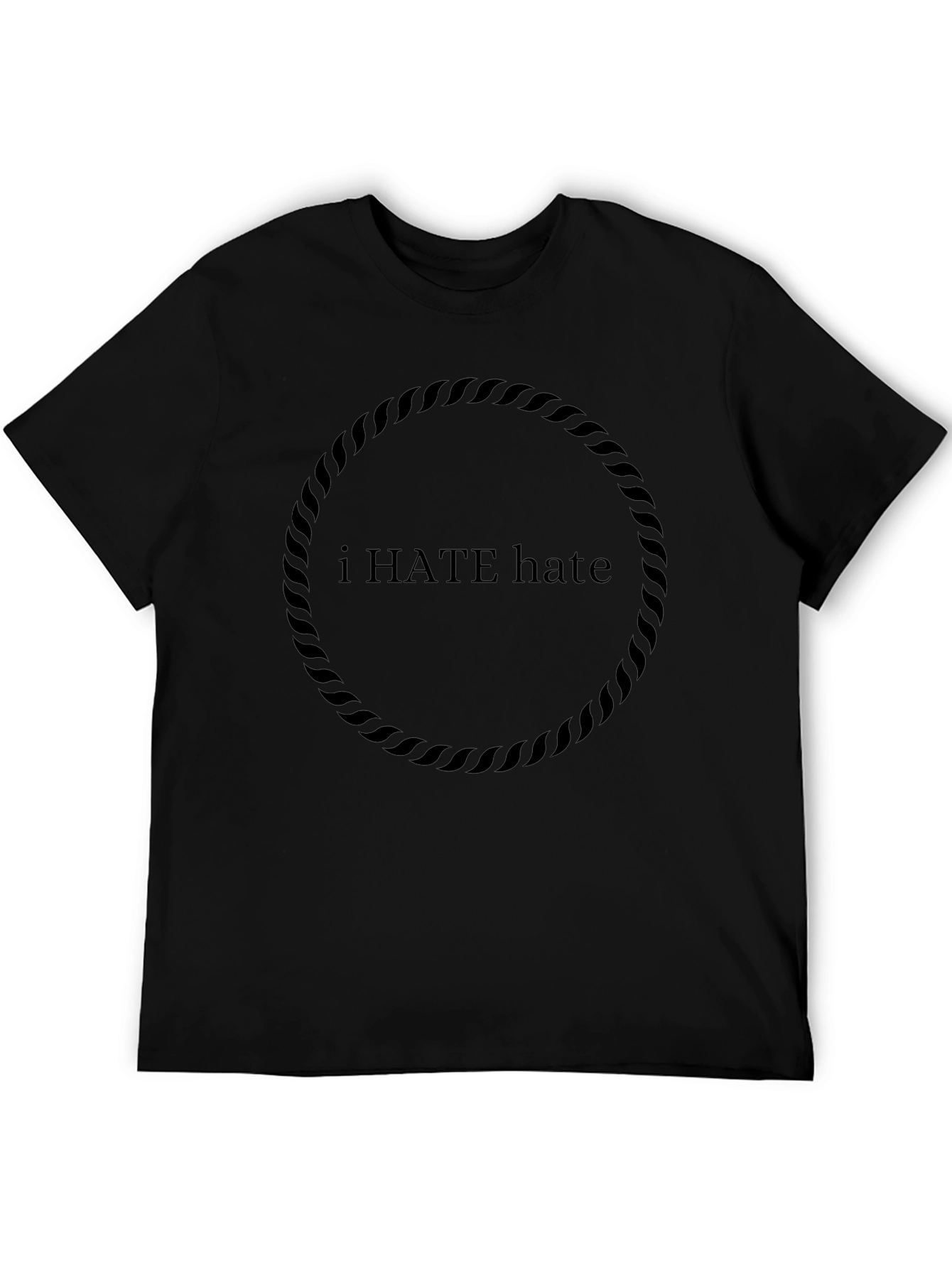 I HATE Hate Graphic Print Black T-Shirt