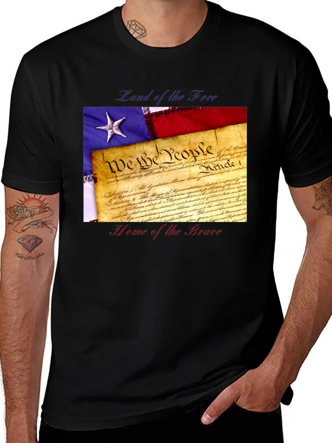 Patriotic Land of the Free Graphic Tee