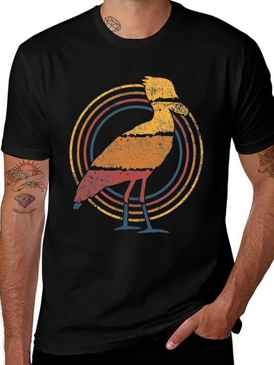 Retro Bird Graphic Tee - Vintage Style Bird Lover T-Shirt