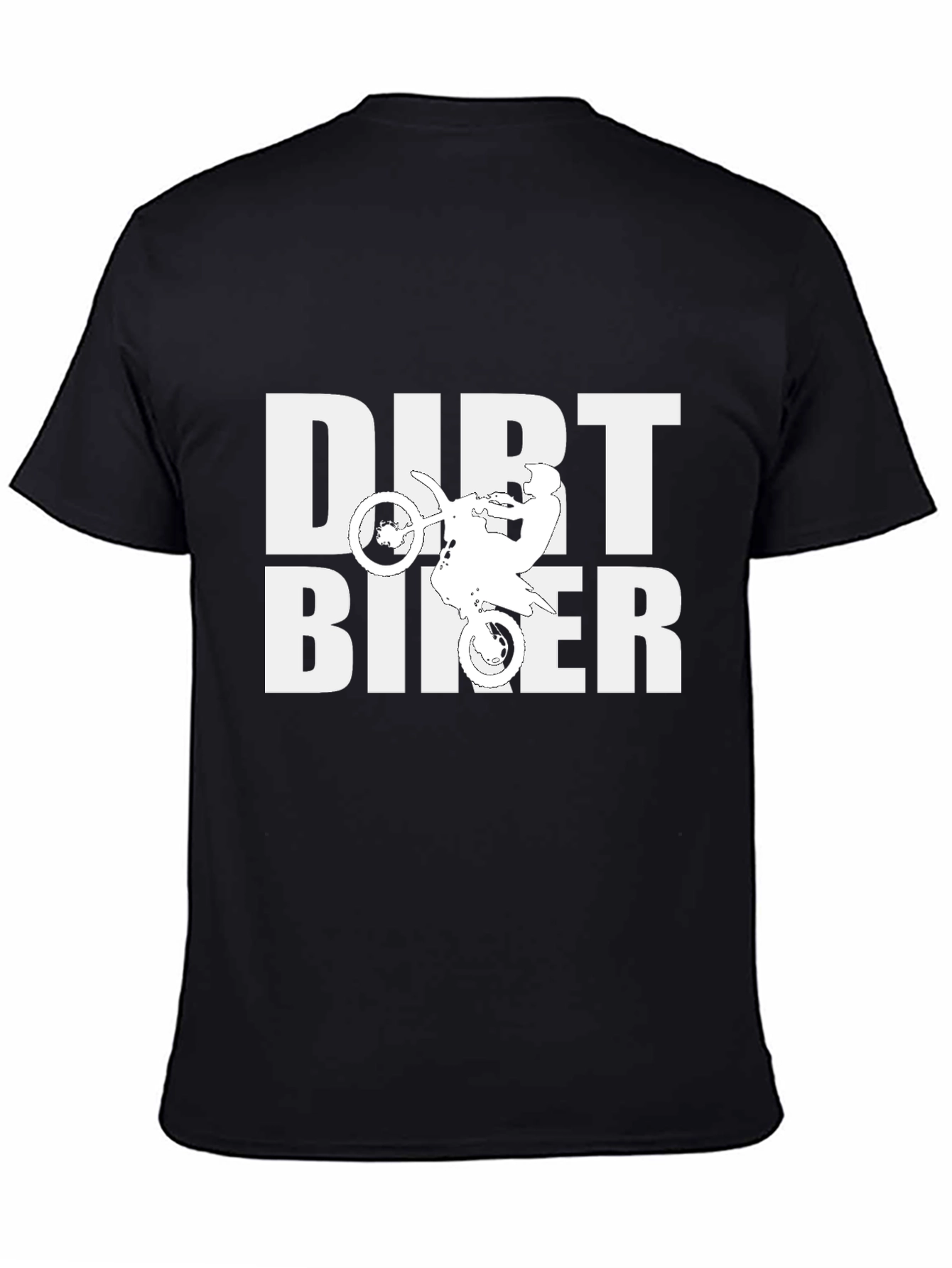 Dirt Biker Graphic Tee - Black Cotton T-Shirt