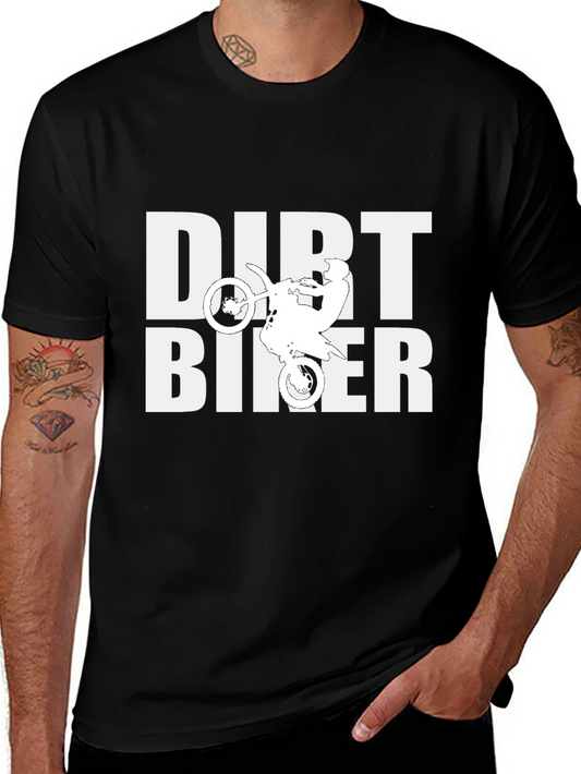 Dirt Biker Graphic Tee - Black Cotton T-Shirt