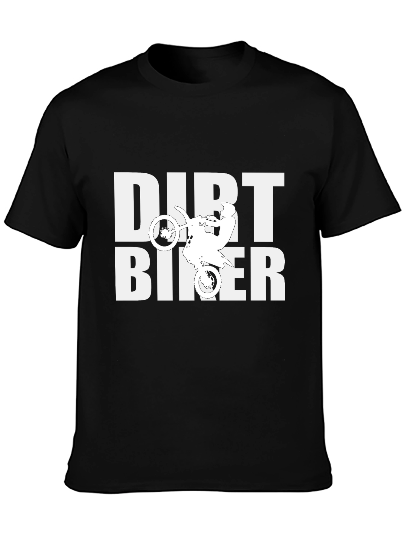 Dirt Biker Graphic Tee - Black Cotton T-Shirt