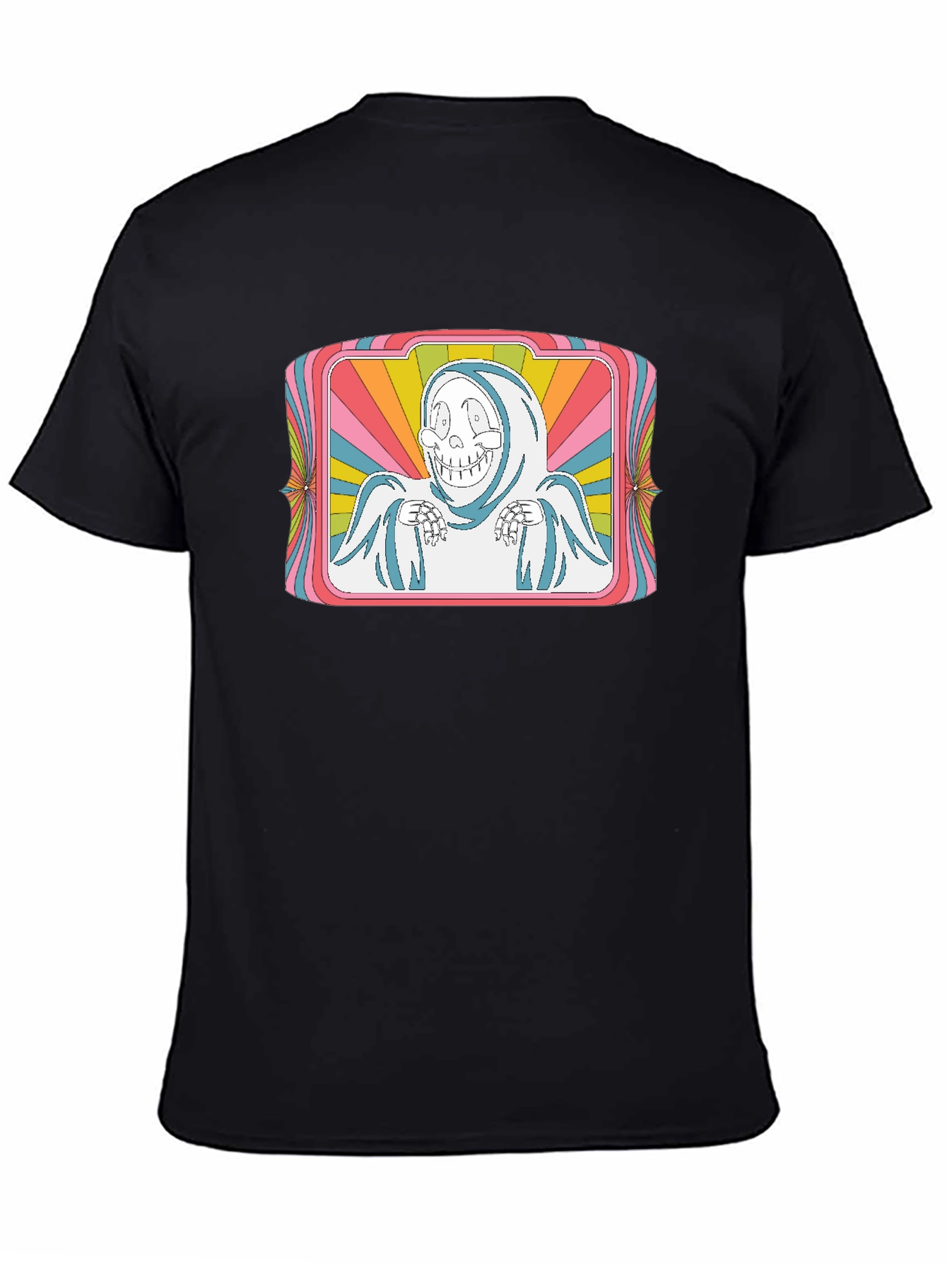 Groovy Cartoon Grim Reaper Black T-Shirt