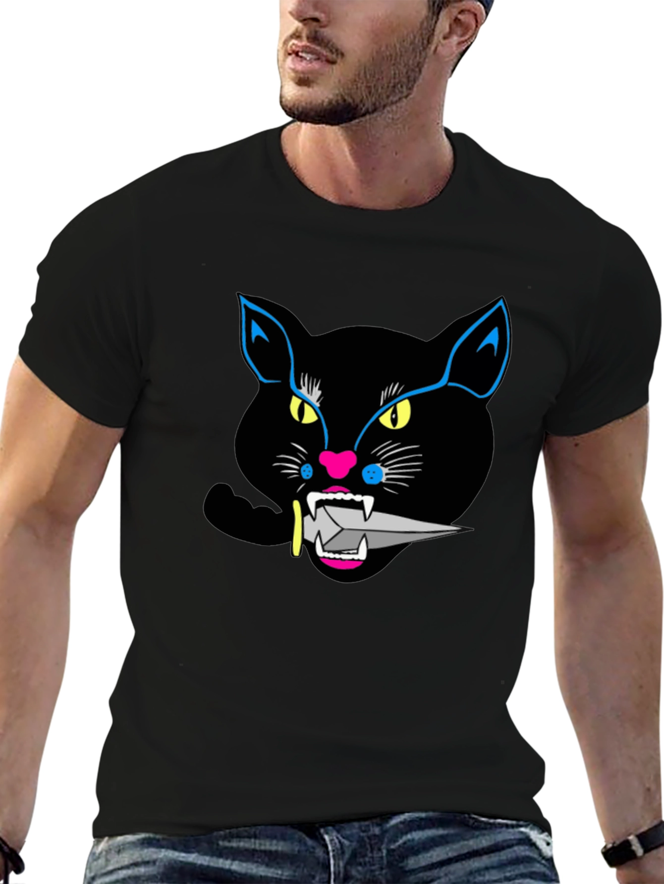 Black Cat Knife T-Shirt