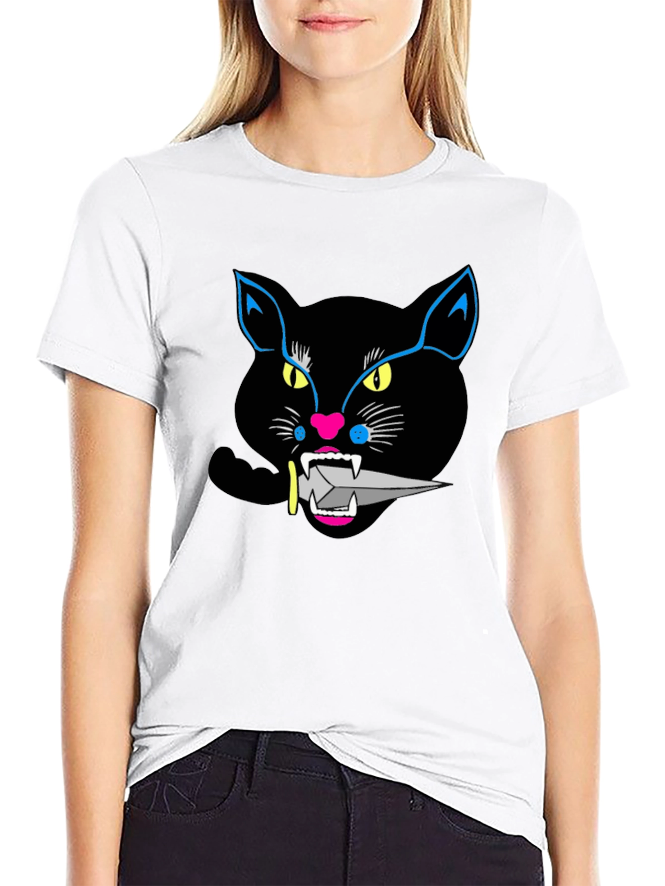 Black Cat Knife T-Shirt