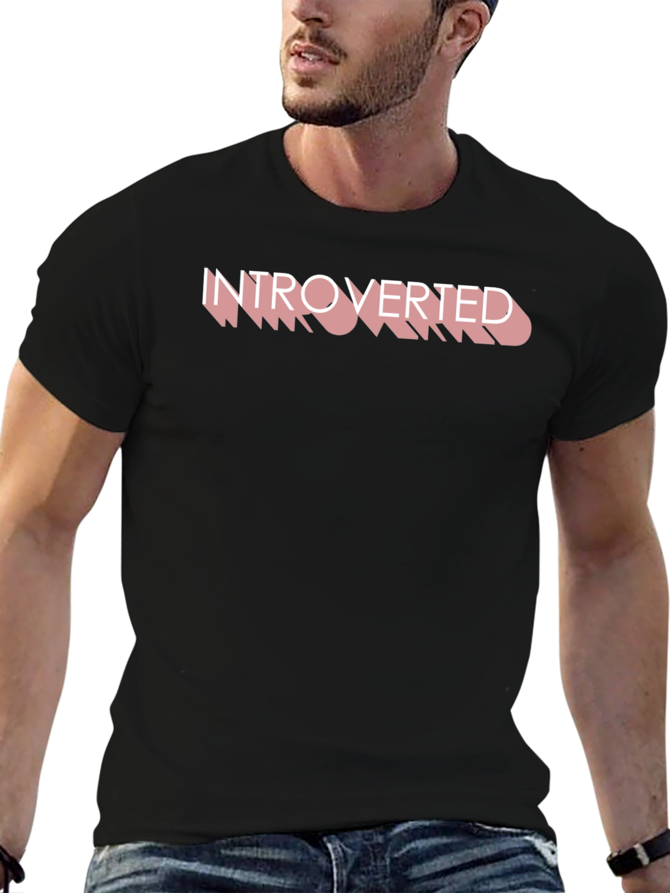 Introverted Graphic Tee - Black Comfort Fit Shirt
