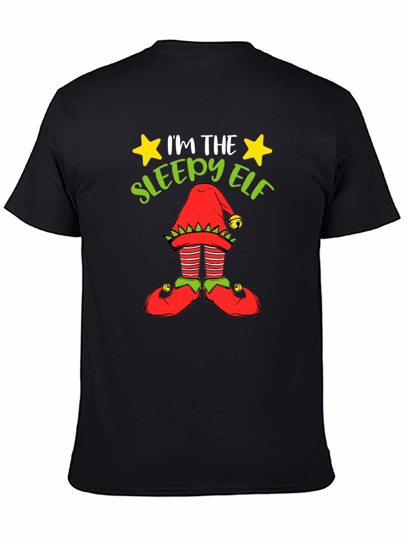 Sleepy Elf Graphic Tee - Holiday Humor Shirt