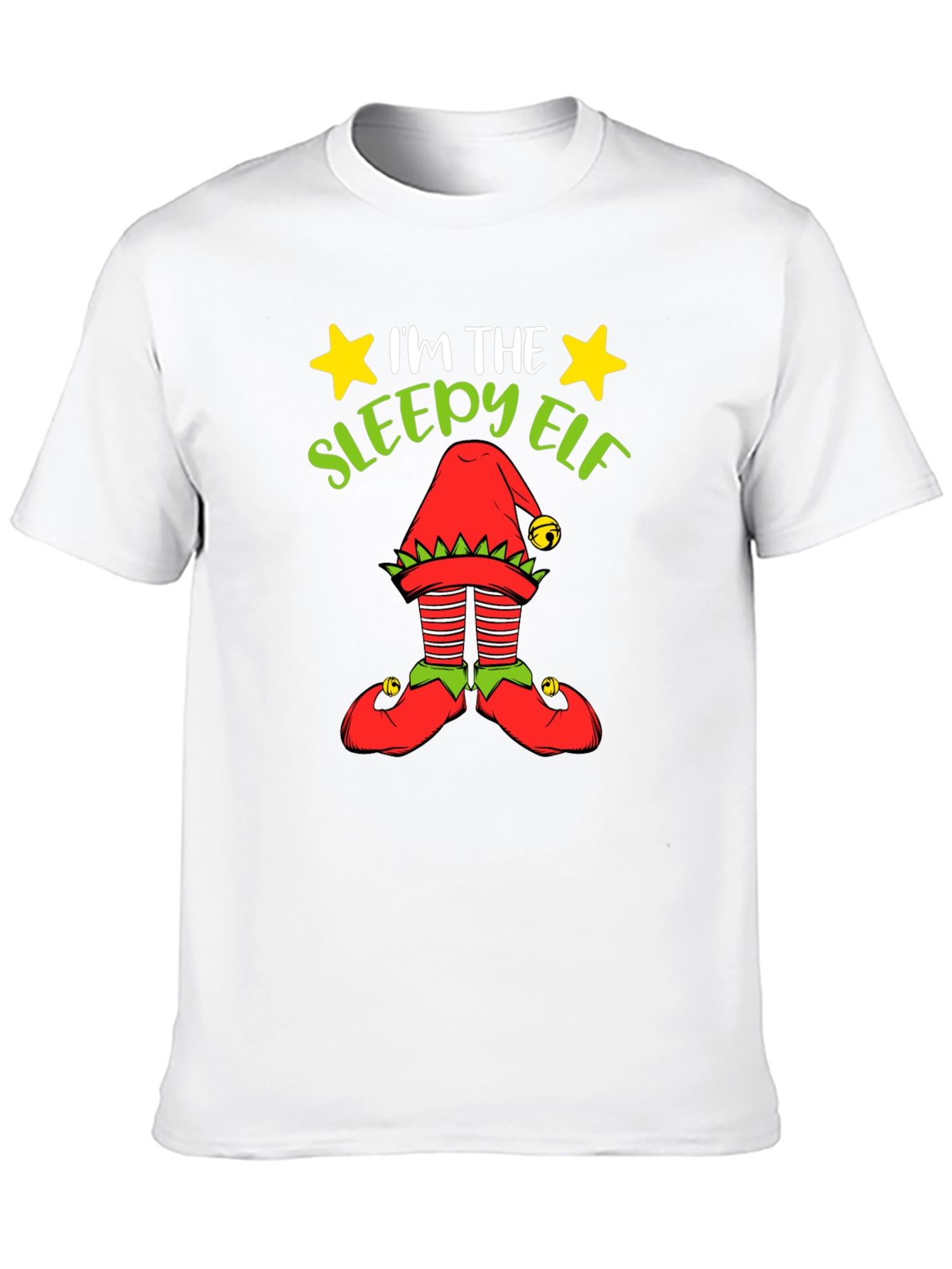 Sleepy Elf Graphic Tee - Holiday Humor Shirt
