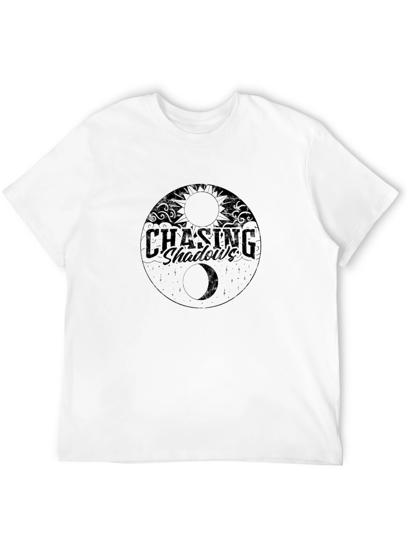 Chasing Shadows Graphic Tee - Stylish Black T-Shirt